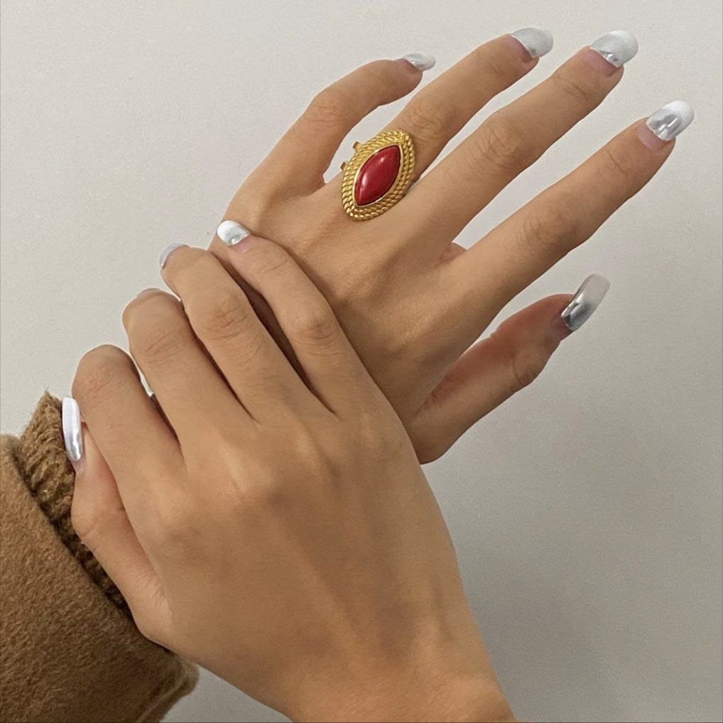 Marquise Crown Gold Ring