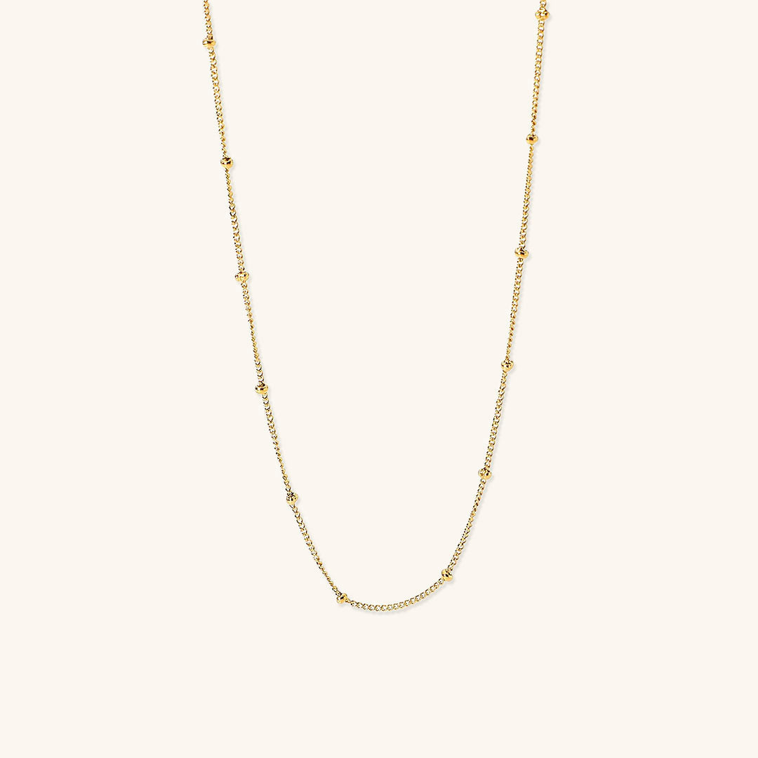 Elegant Gold Beaded Chain Necklace