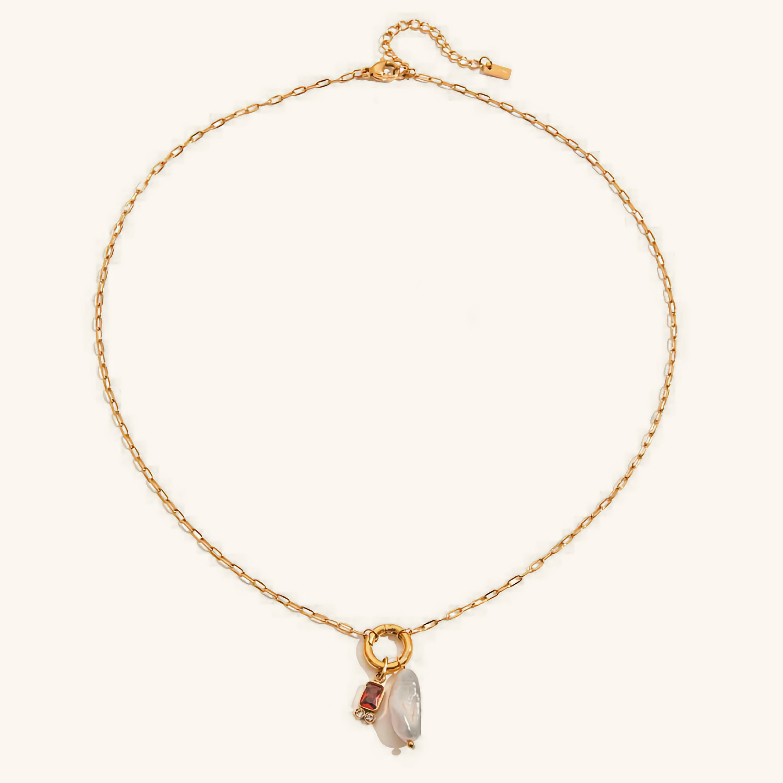Personalized Birthstone & Pearl Necklace