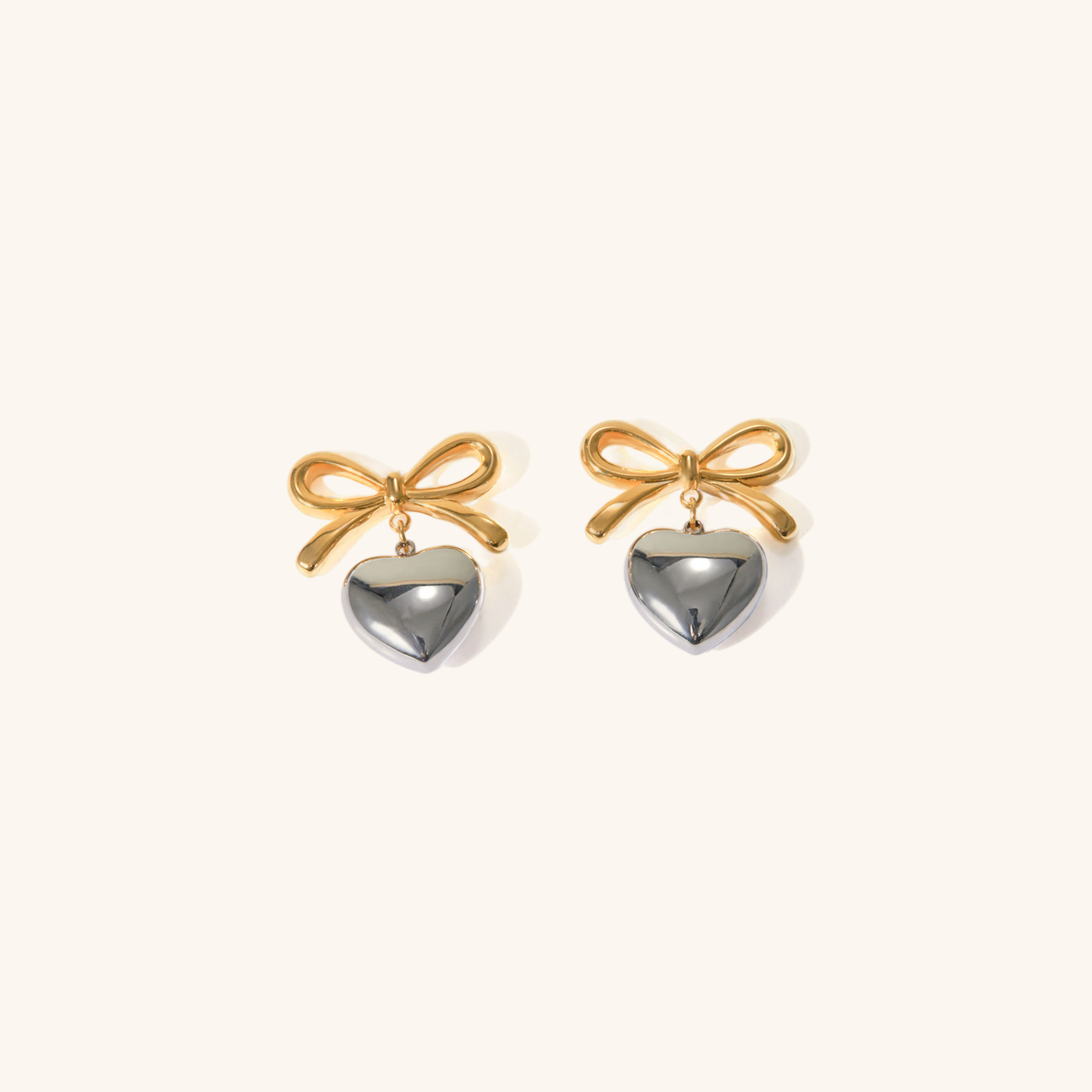 Graceful French Knot Heart Earrings