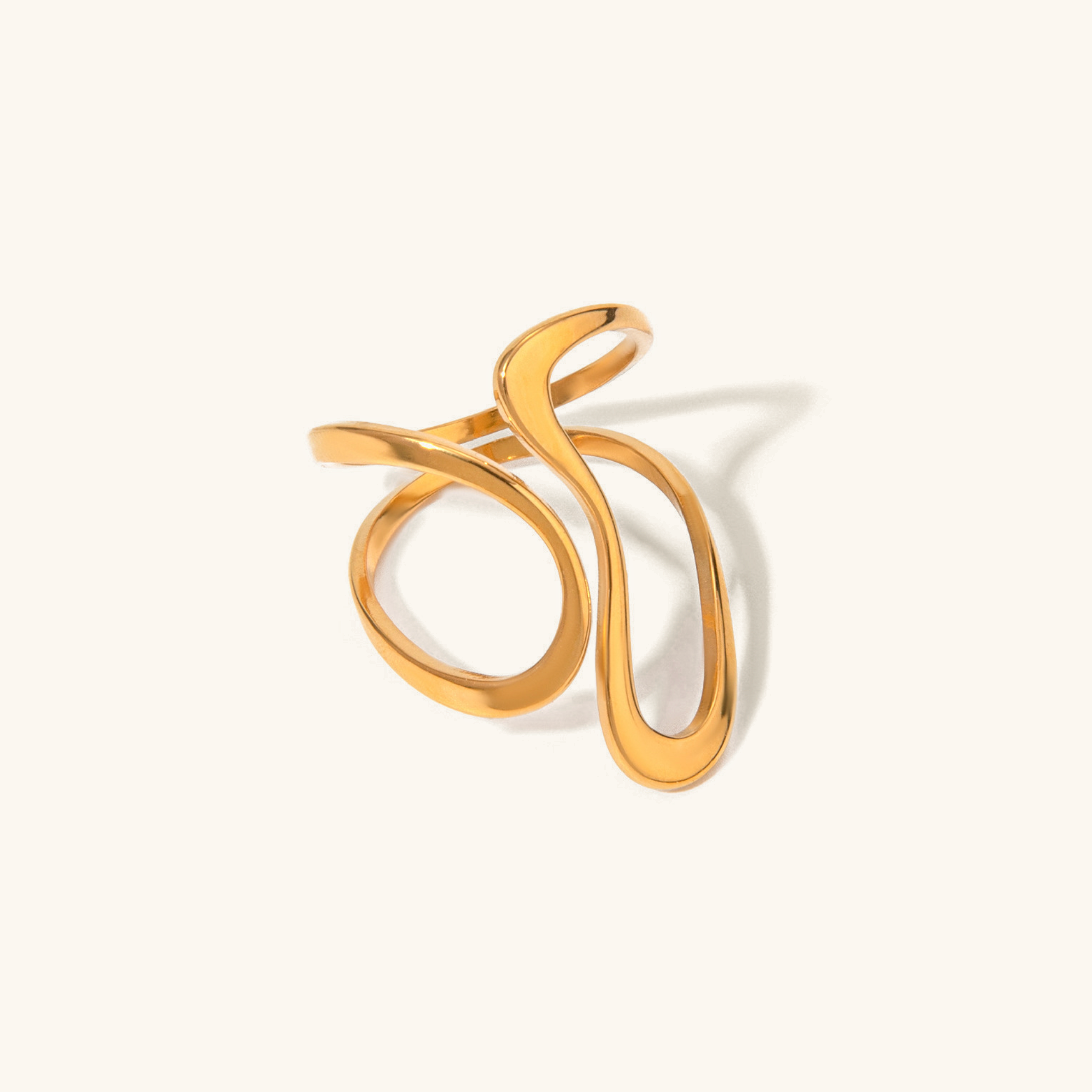 Abstract Gold Flow Ring