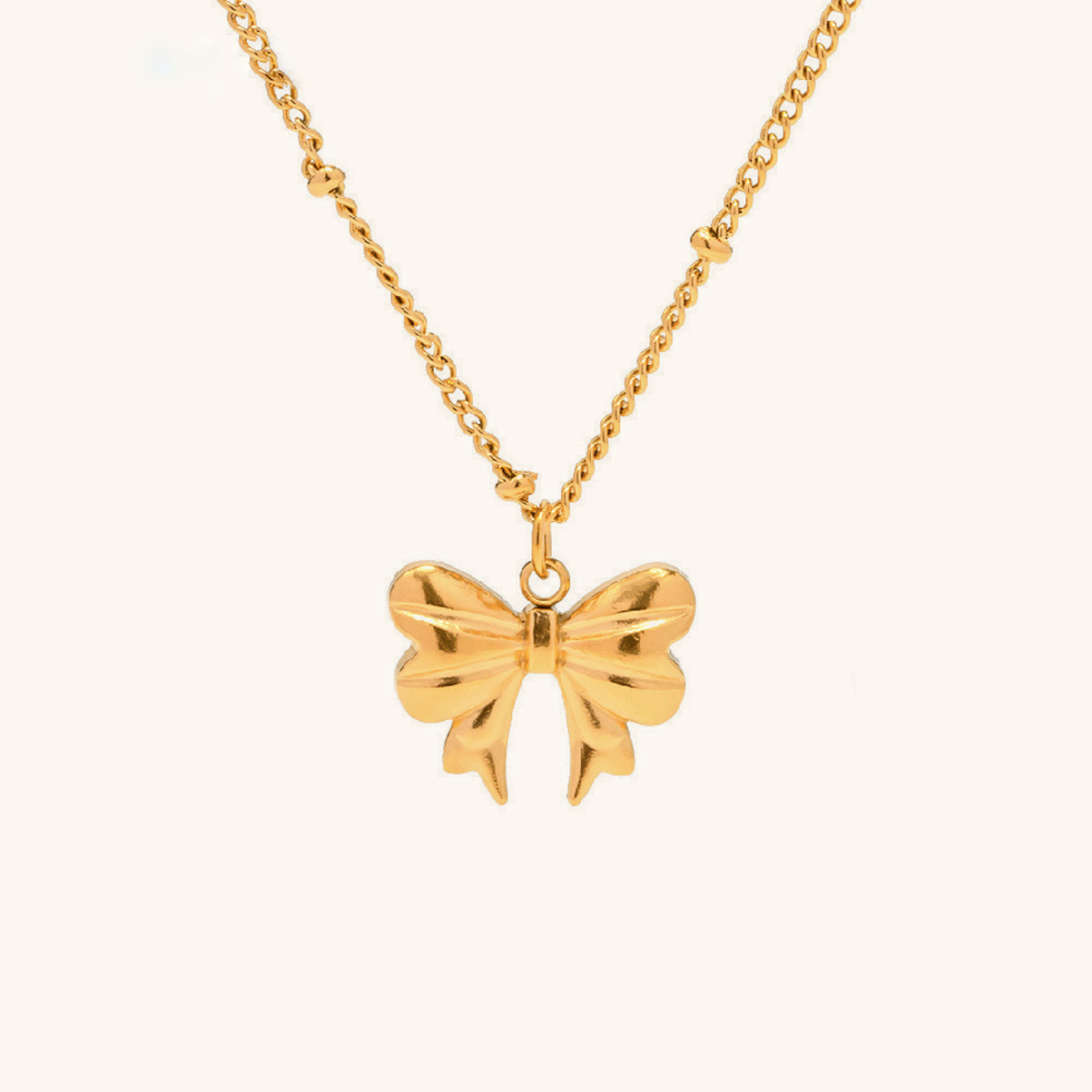 Elegant Ribbon Gold Necklace
