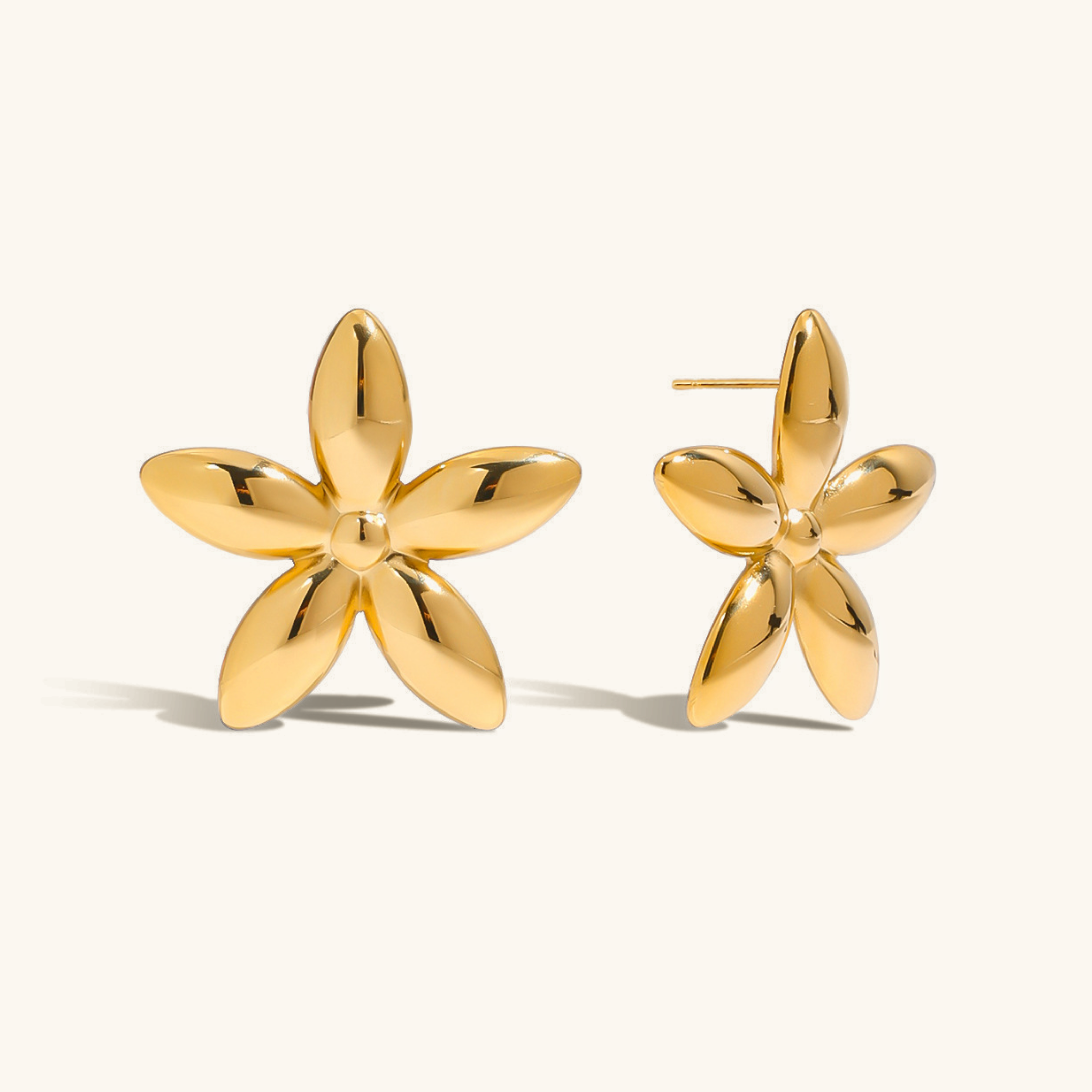 Sculptural Petal Gold Earrings