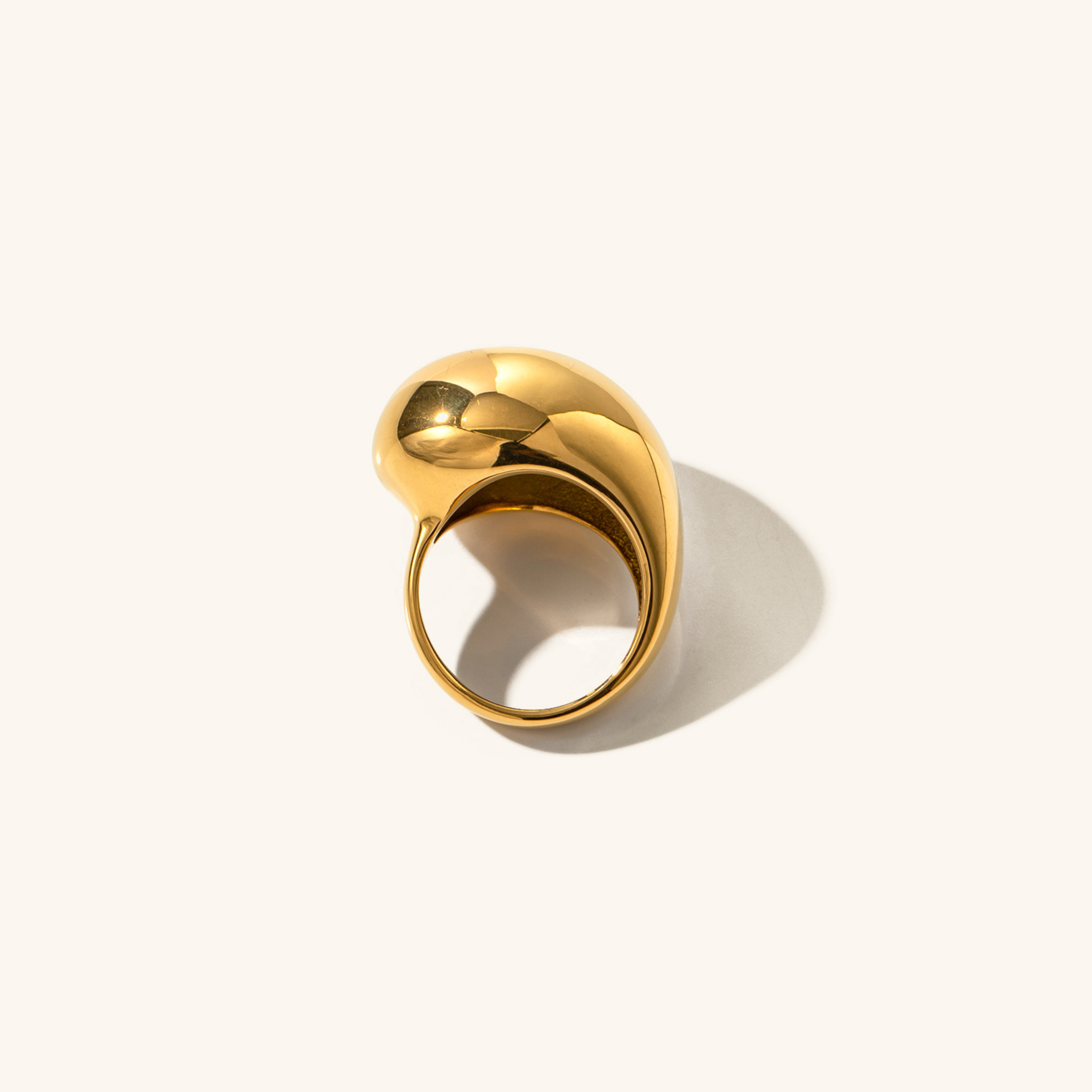 Radiant Dome Gold Ring