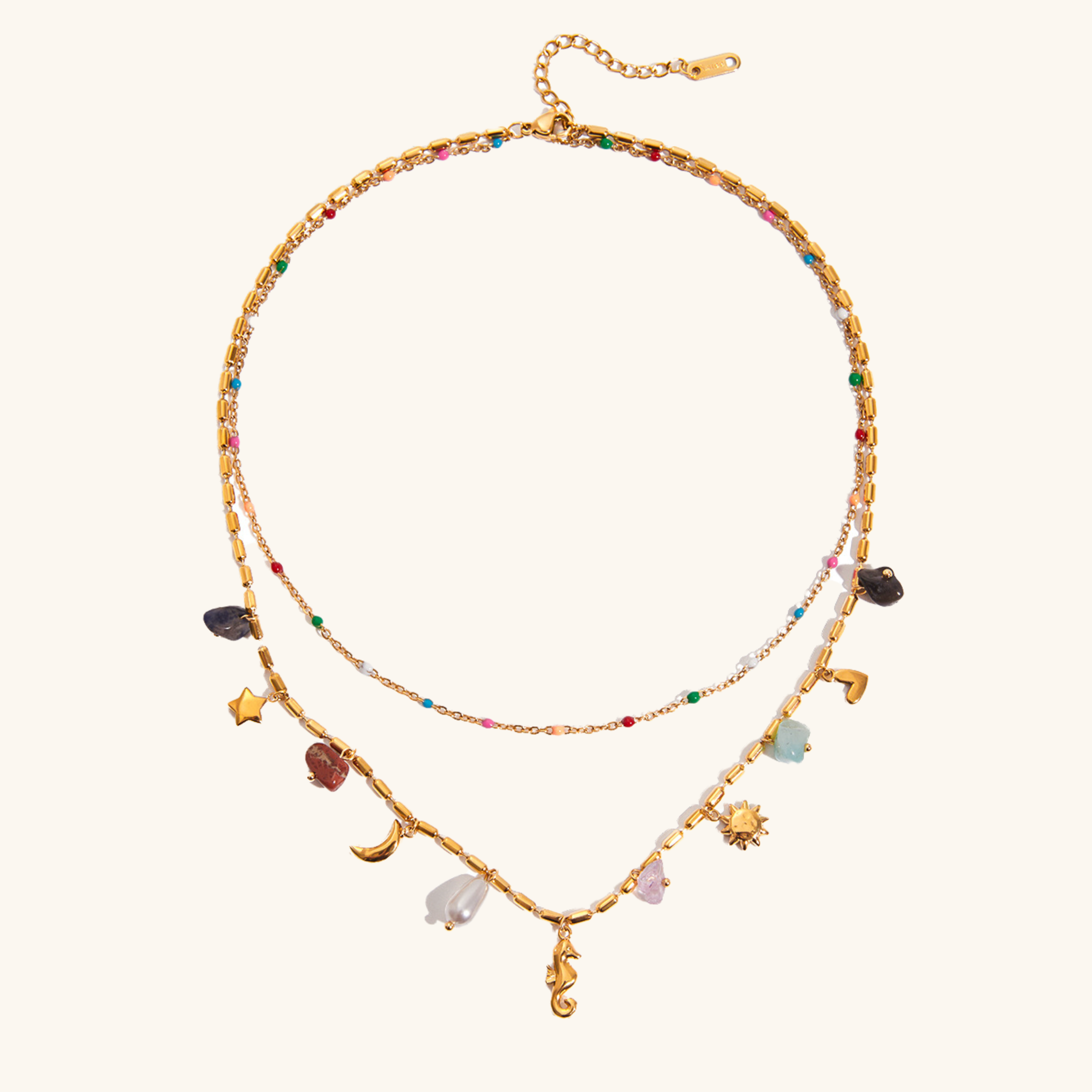 Ocean Whisper Layered Charm Necklace