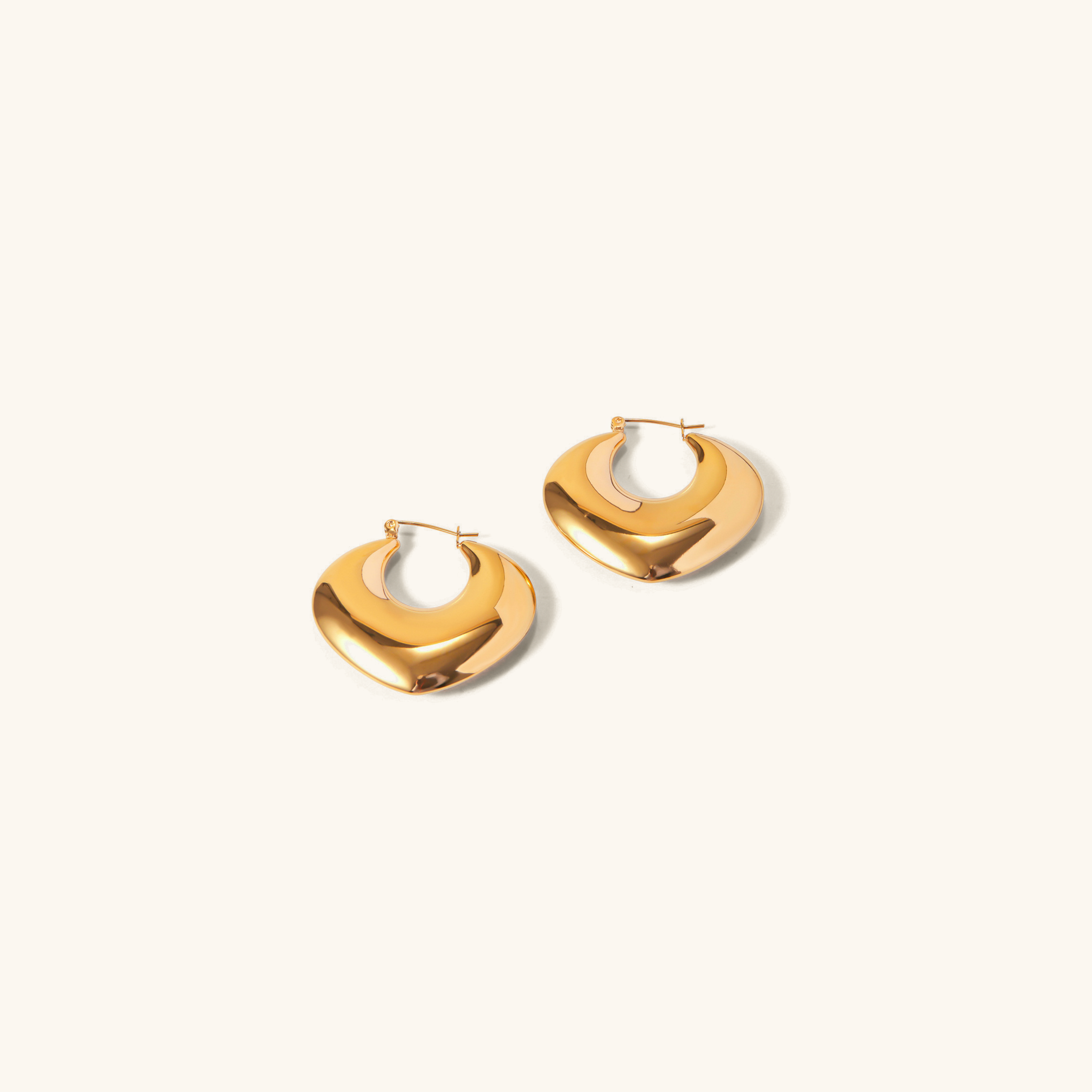 Sculpted Gold Geo Hoops