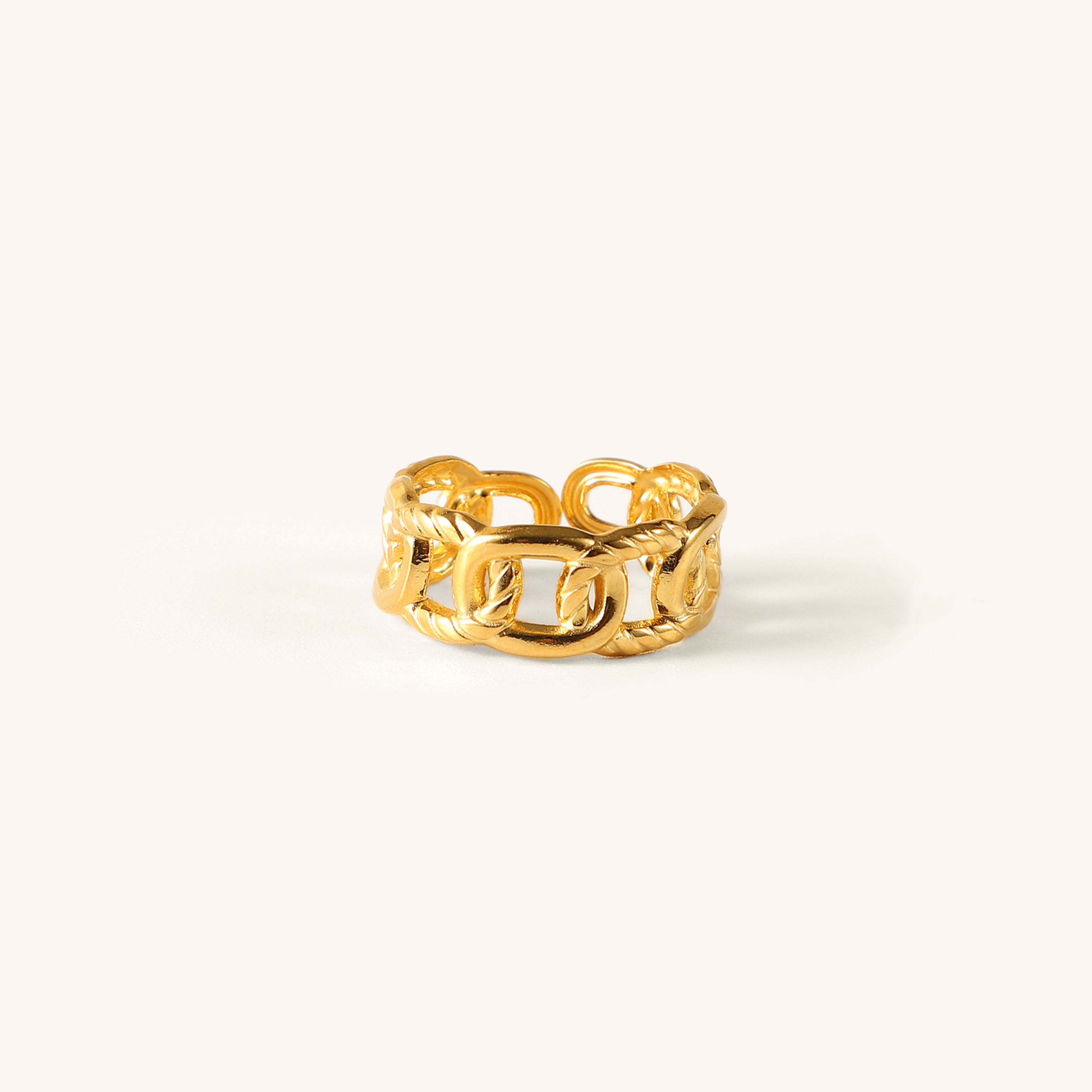 Radiant Gold Chain Ring