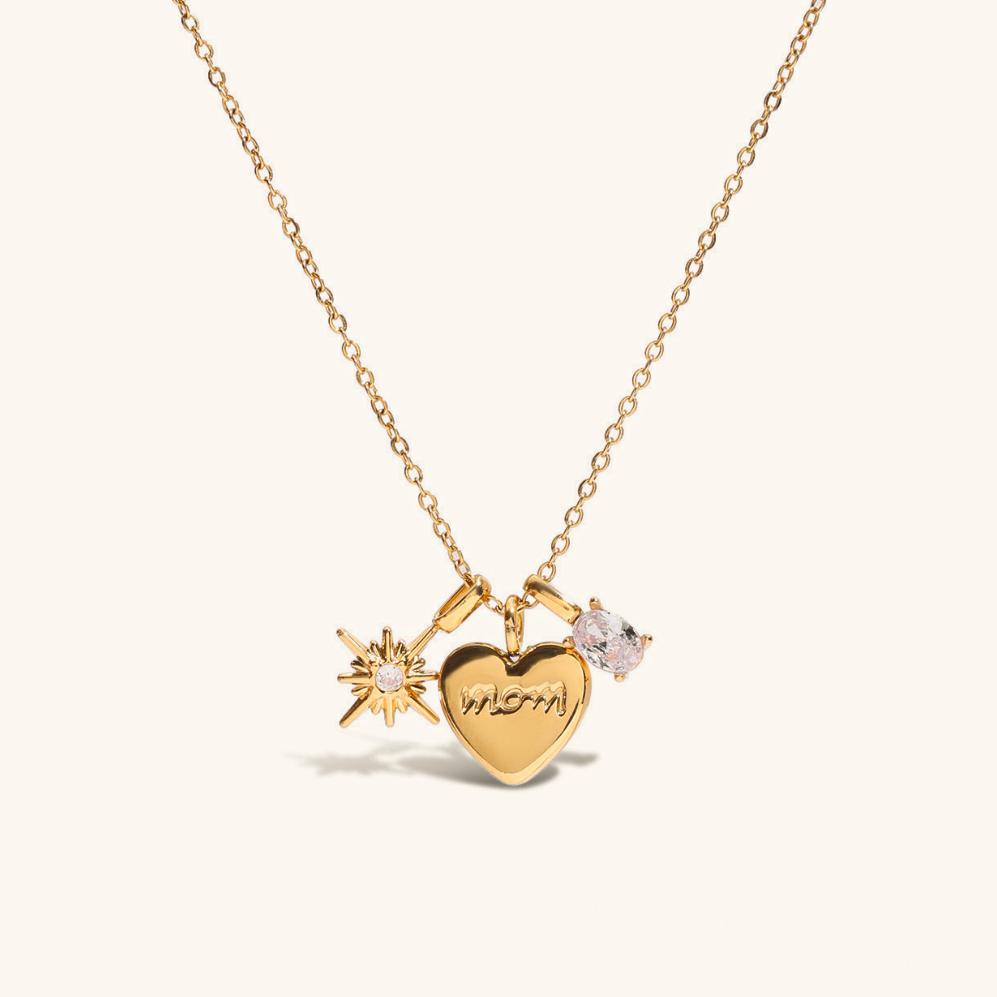 Radiant Mother's Heart Gold Locket