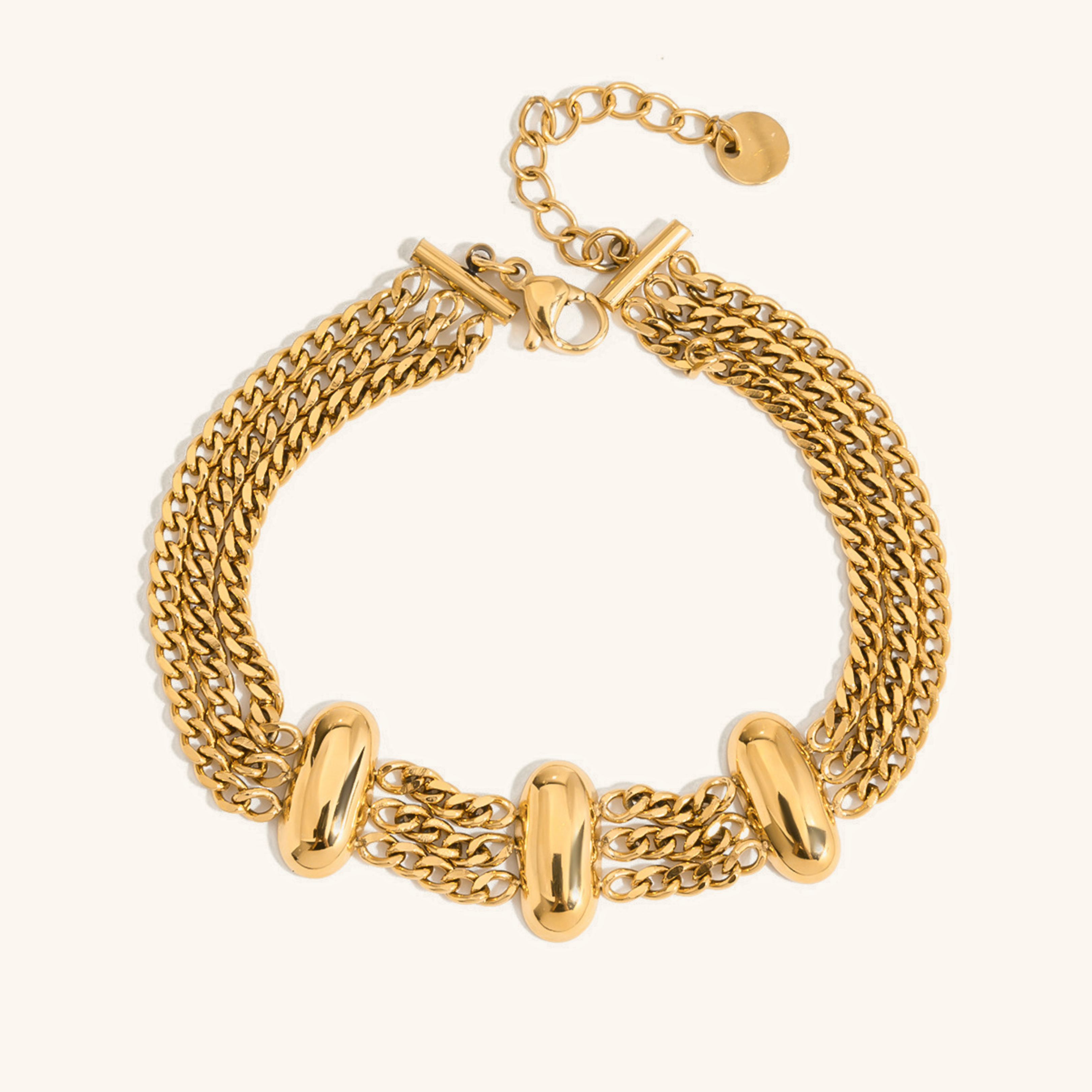Kathleen Geometric Gold Chain Bracelet