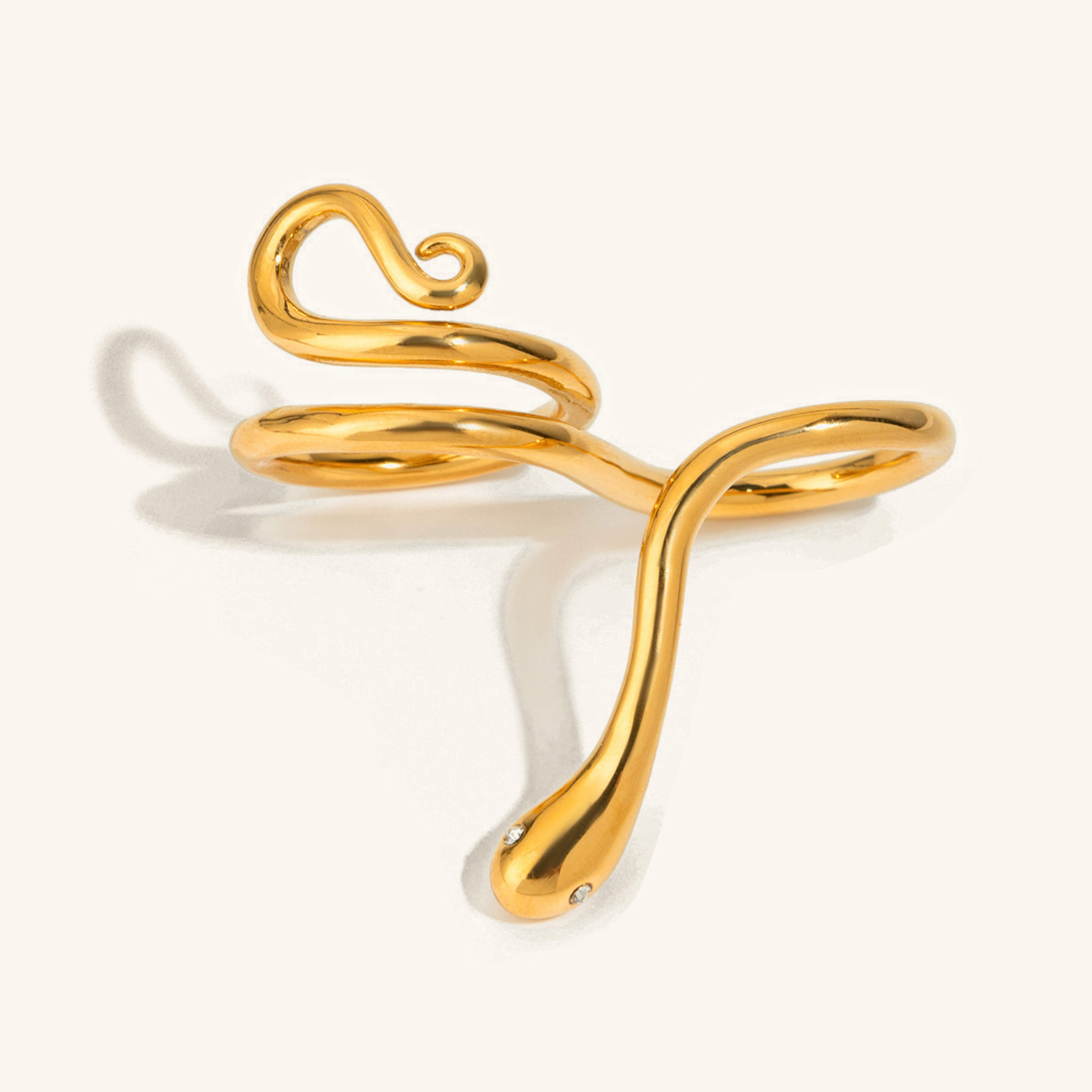 Serpentine Arc Ring - Gold