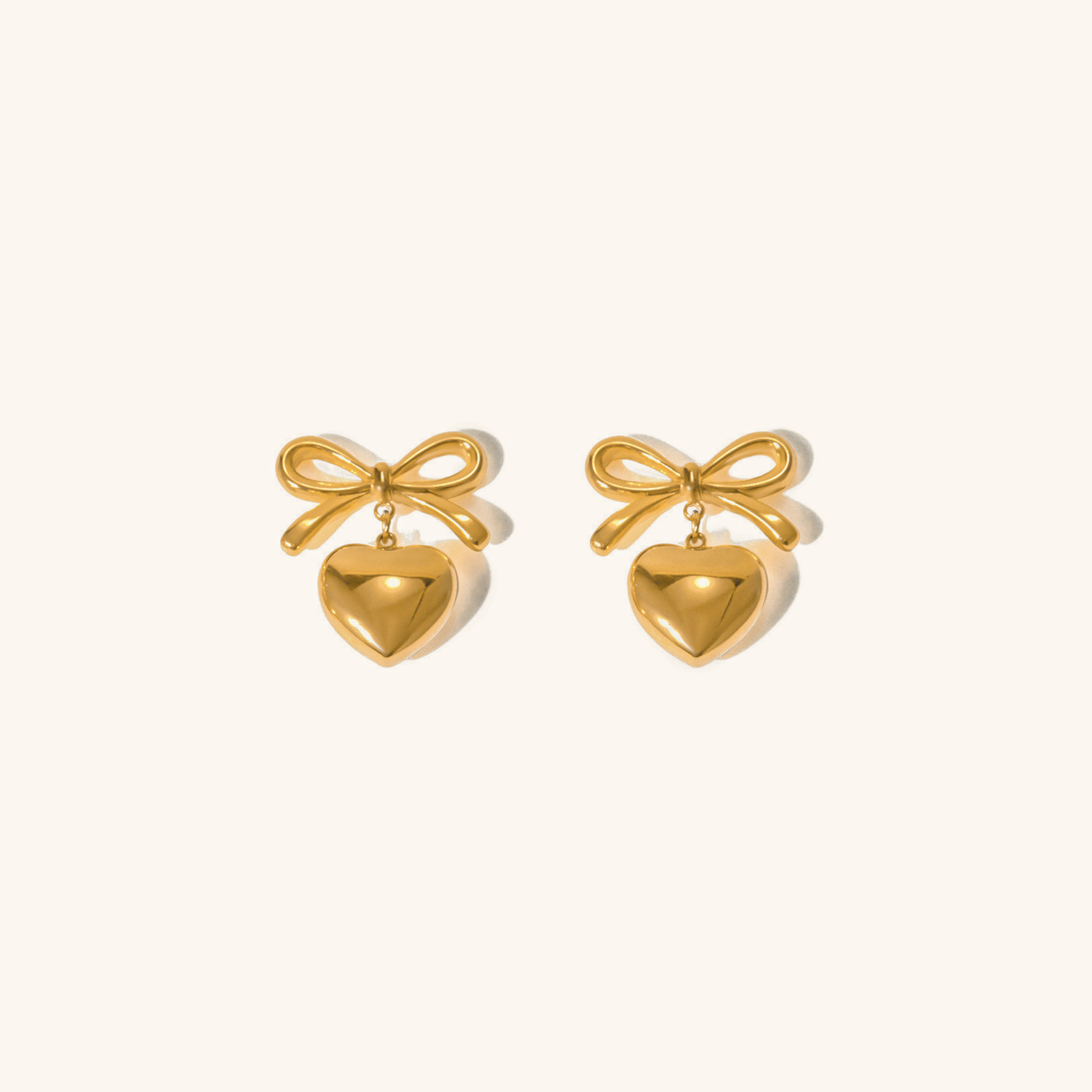 Elegant Gold Knot Heart Earrings