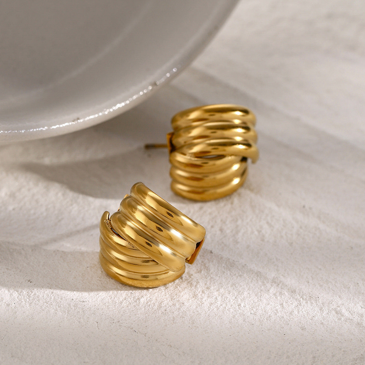 Orbit Gold Stud Earrings