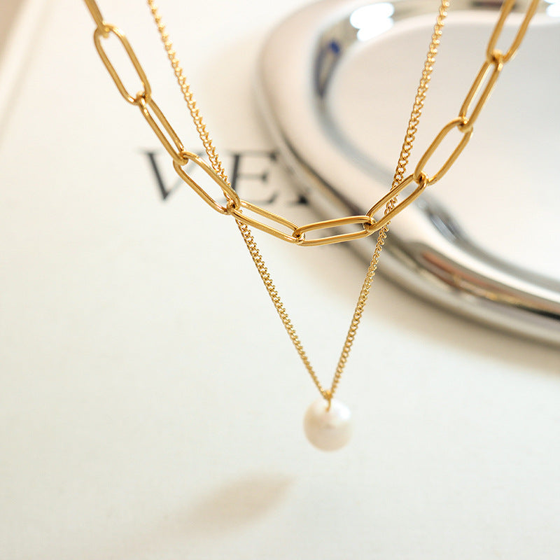 Luxe Pearl Chain Necklace