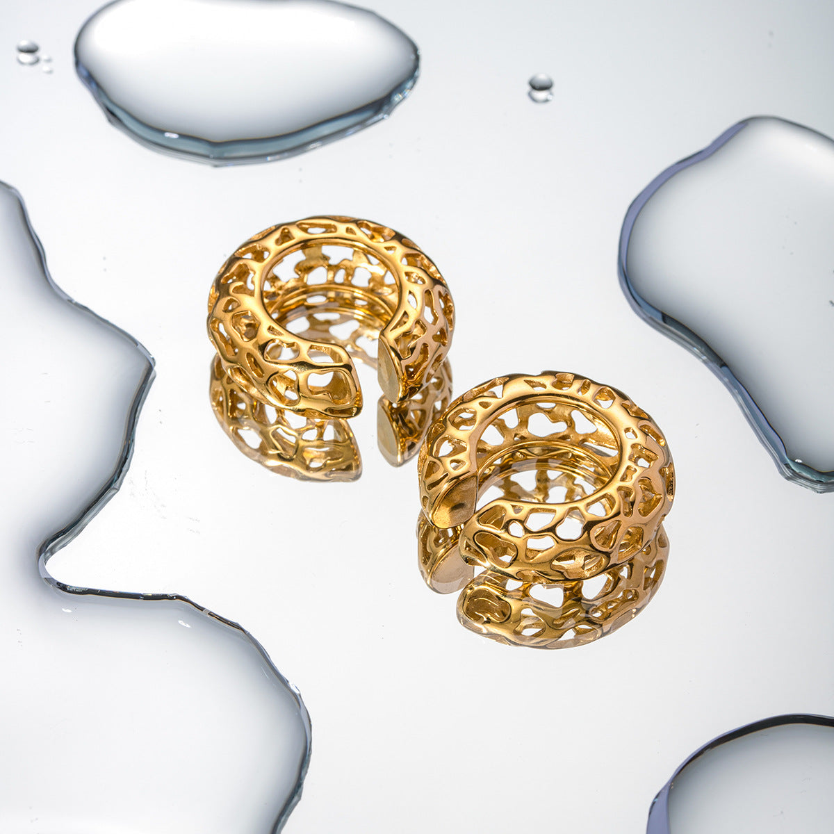 Luminous Gold Lace Earrings
