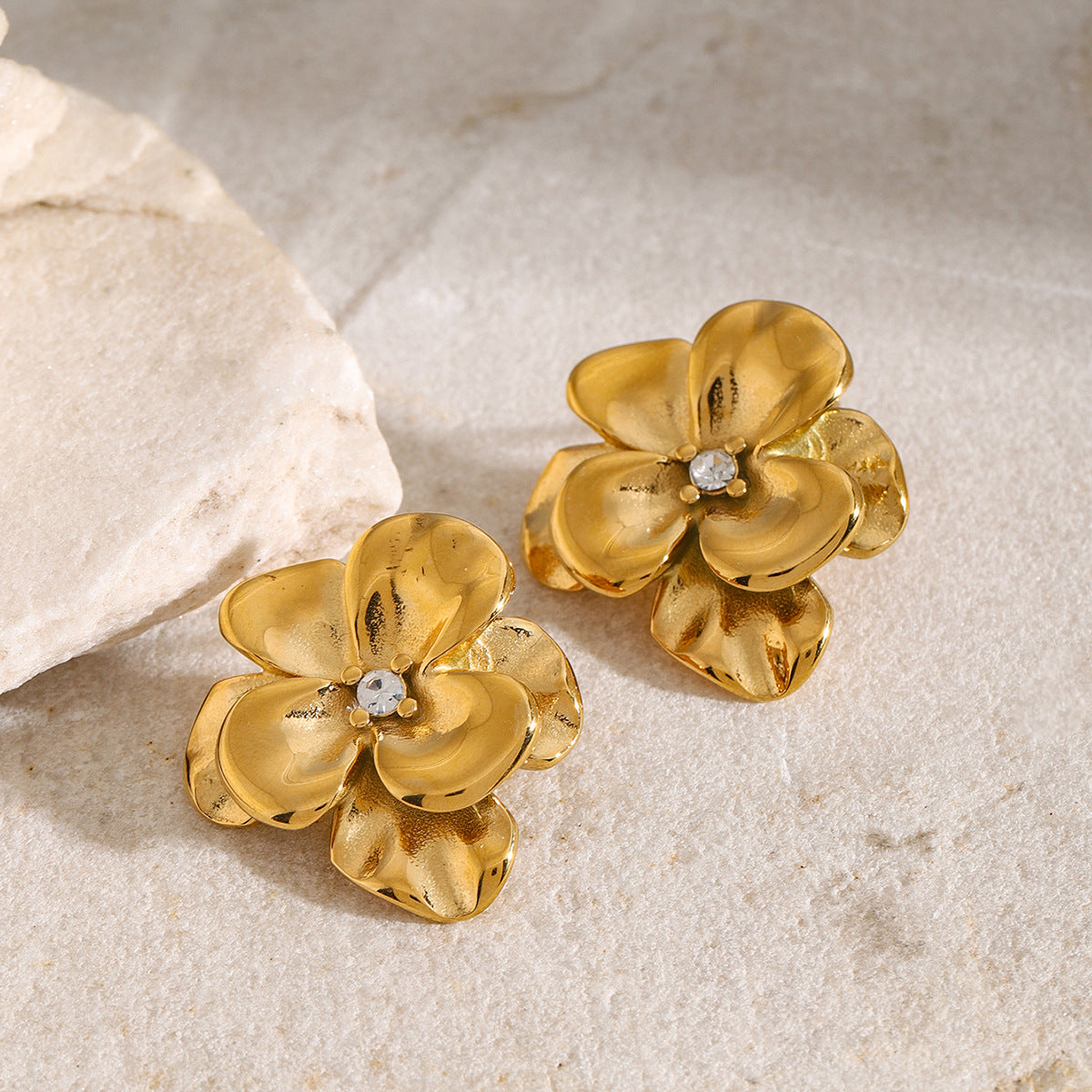Golden Petal Bloom Earrings