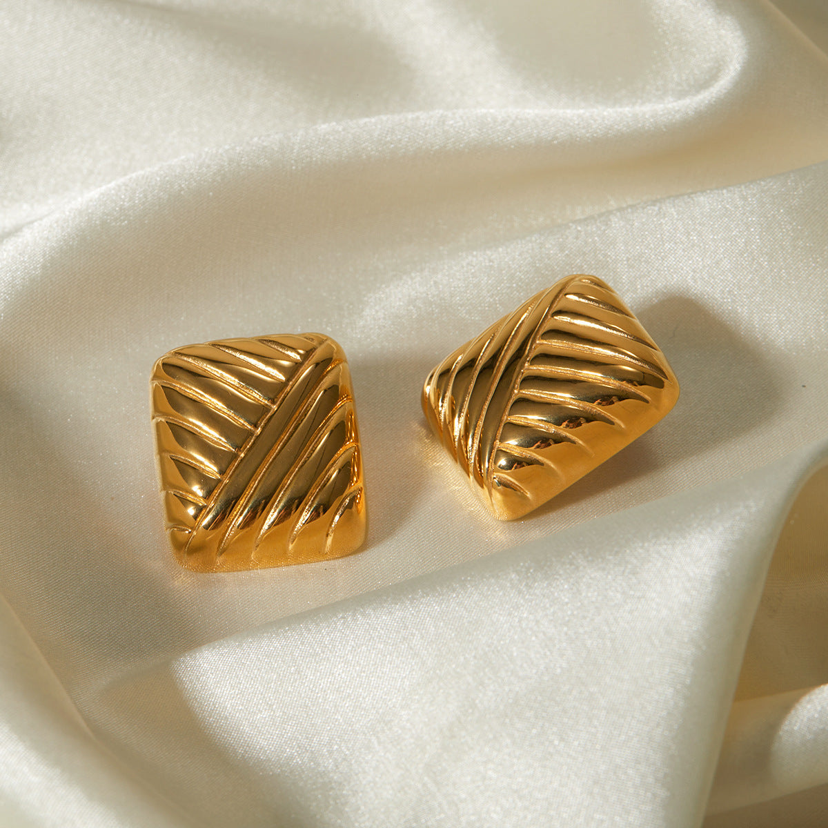 Elysian Rectangular Gold Earrings
