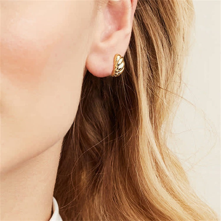 Golden Croissant Hoops