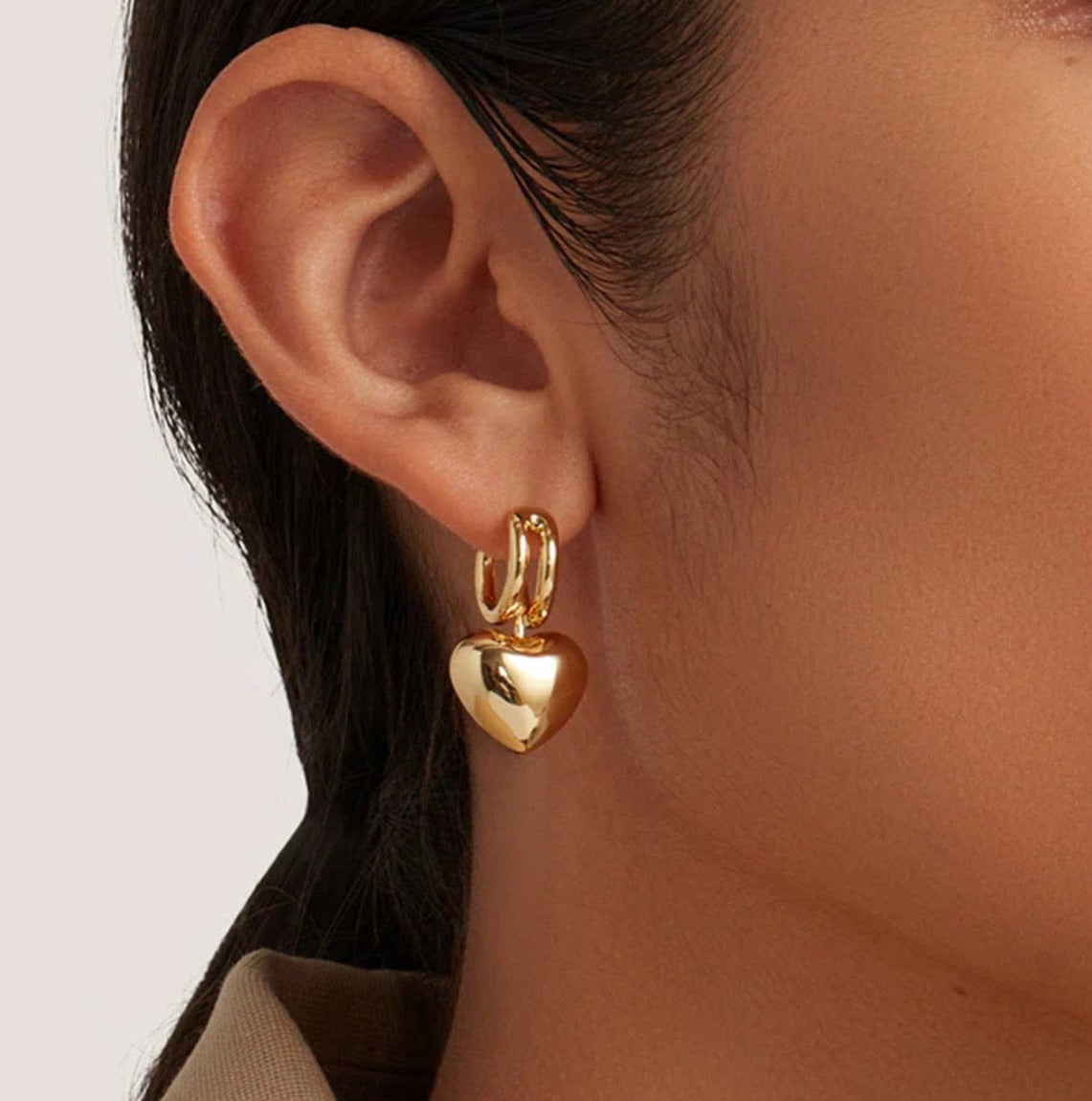 Audrey Heartbeat Gold Hoops