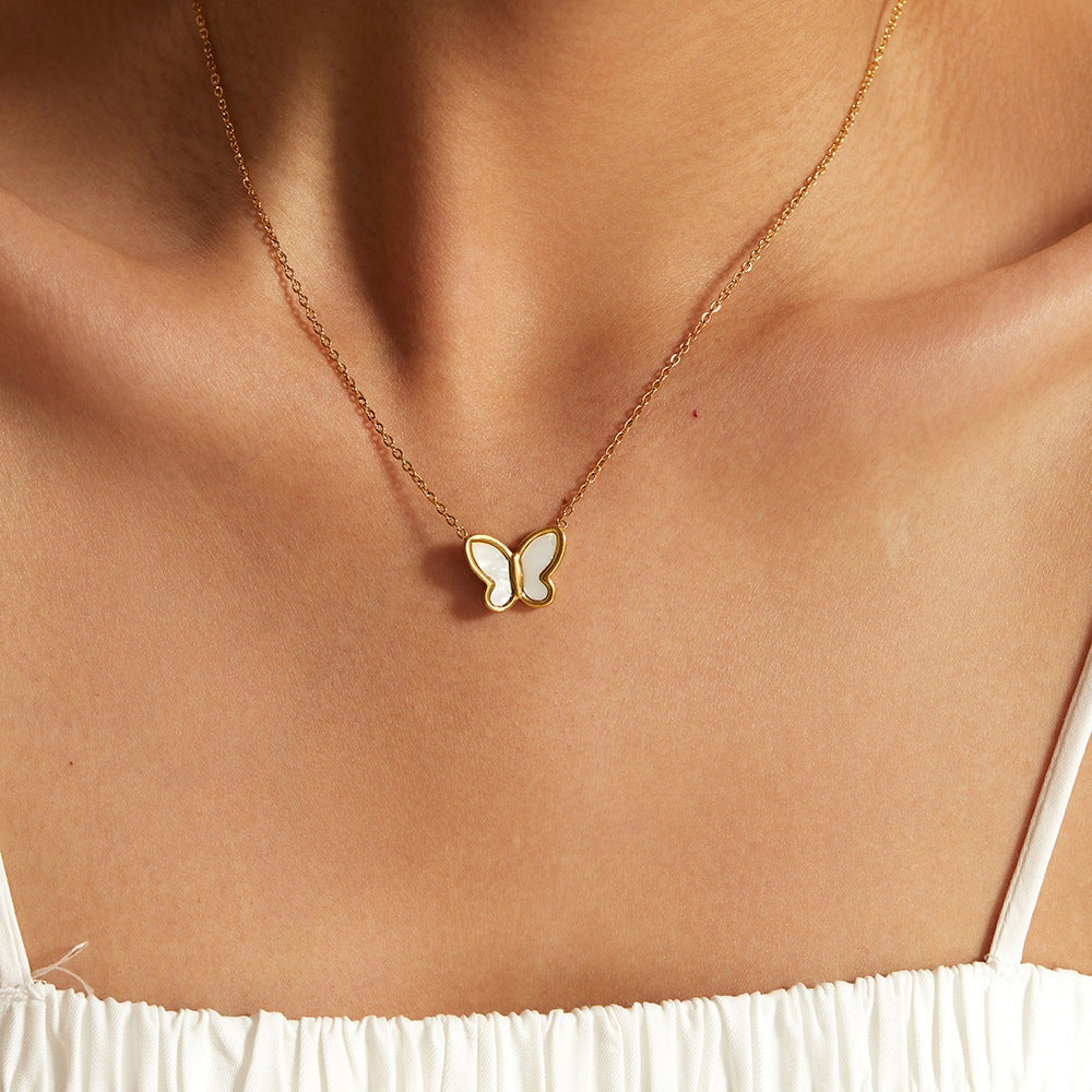 Luminous Butterfly Pearl Necklace