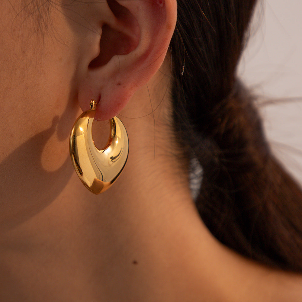 Sculpted Gold Geo Hoops