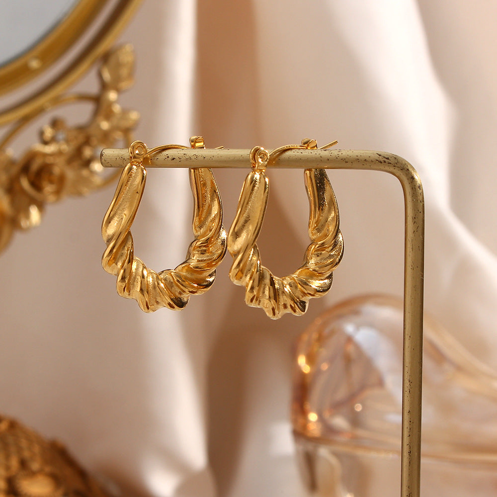 Sculpted Spiral Hoop Earrings