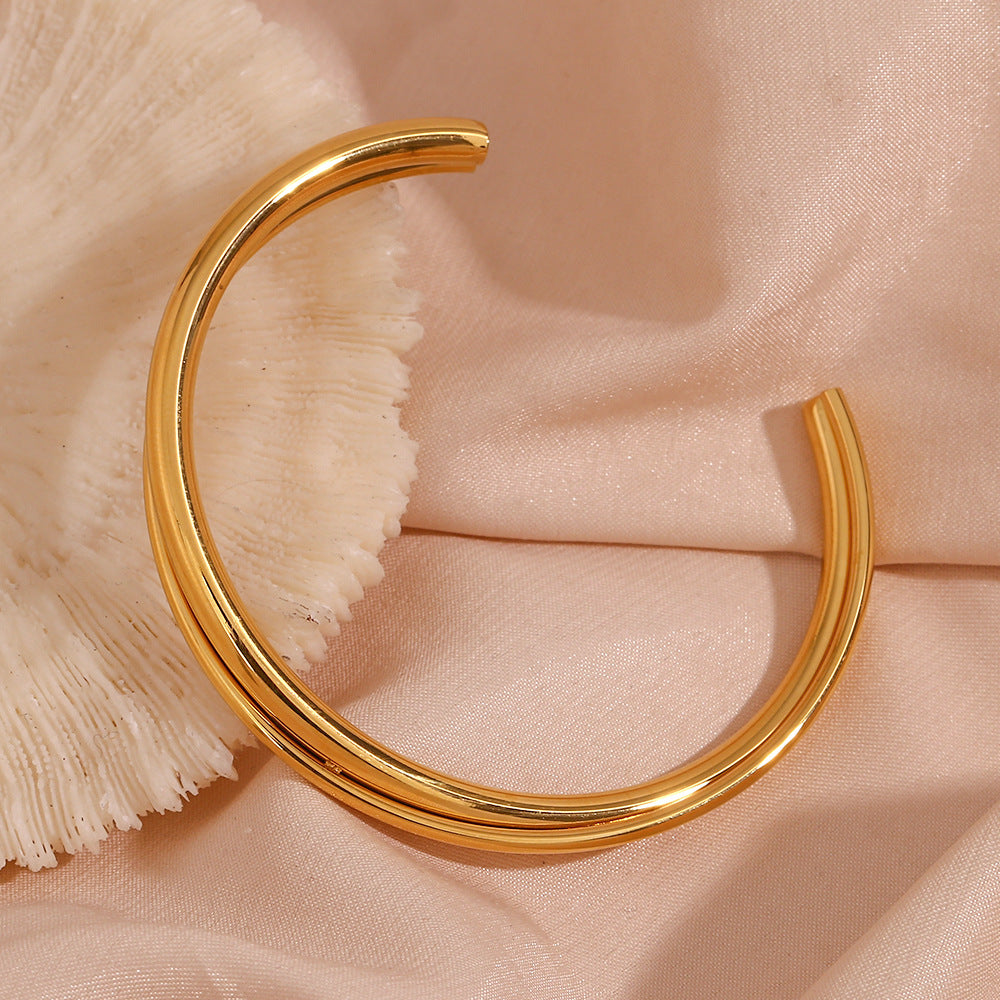 Chic Layered Gold Bangle