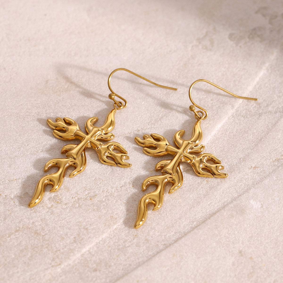 Adrielle Sculptural Gold Drop Earrings