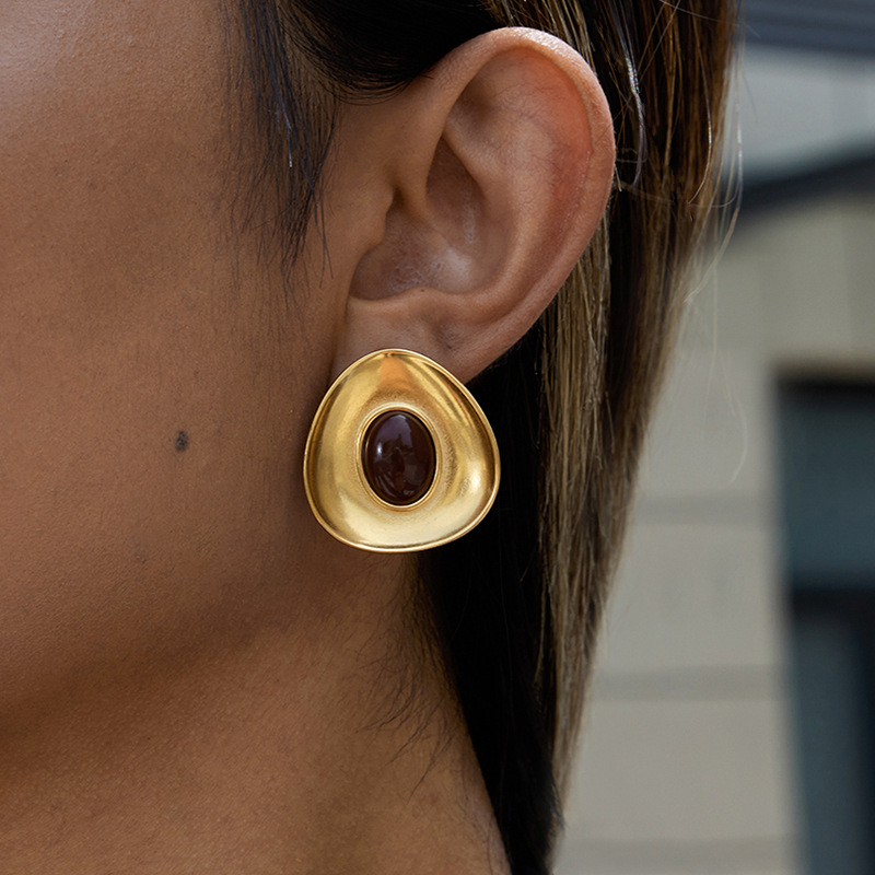 Elegant Orissa Gold Enamel Drop Earrings