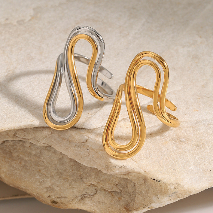 Abstract Gold Statement Ring
