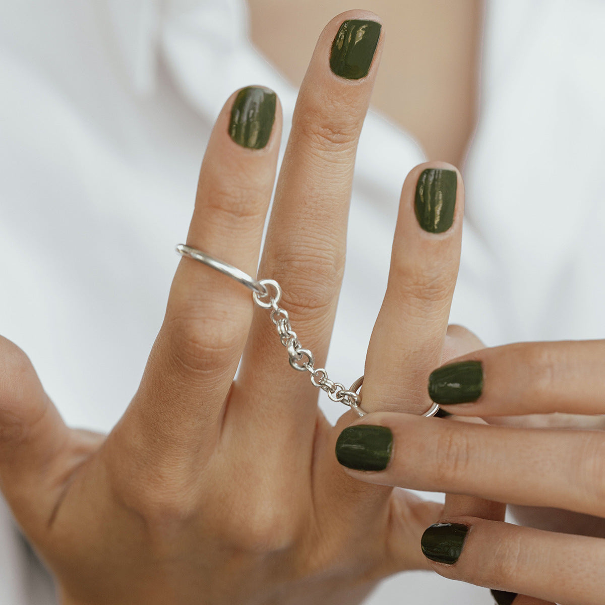 The Dainty Chain Stacked Ring