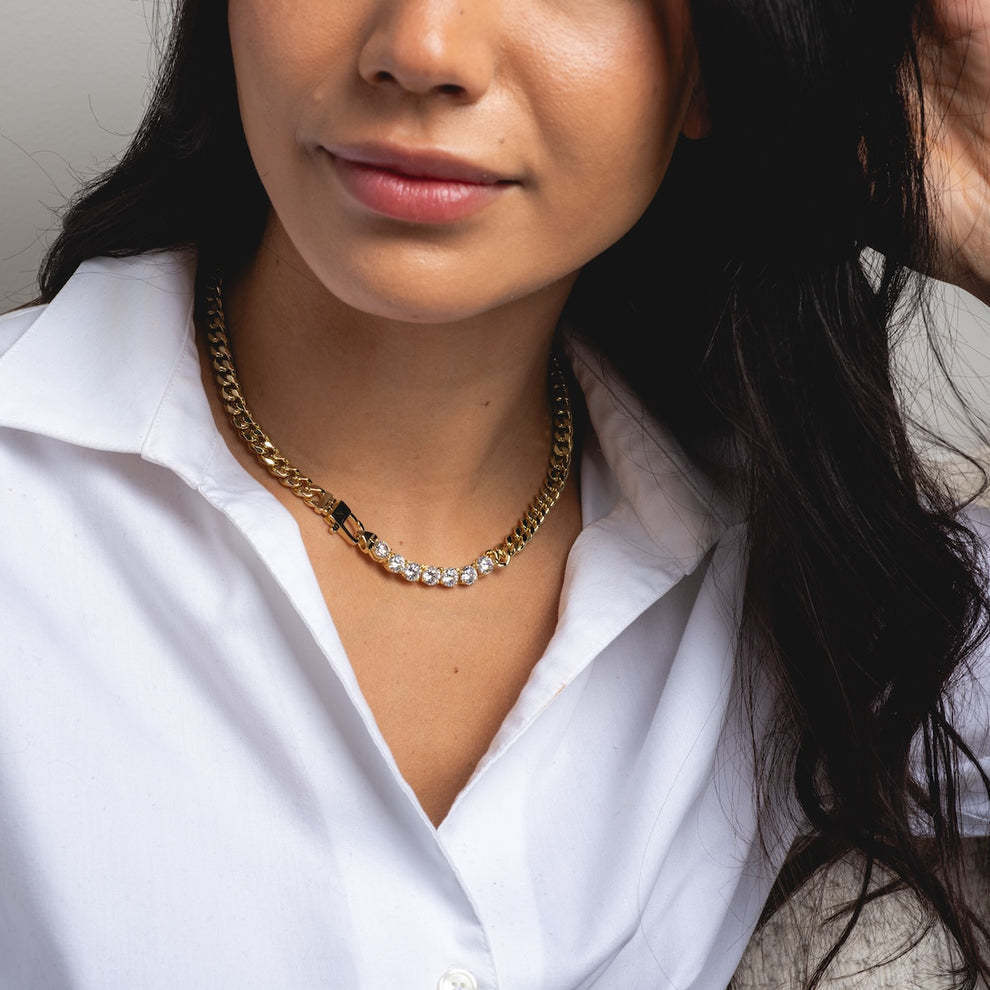 Maelle Radiant Diamond Link Necklace