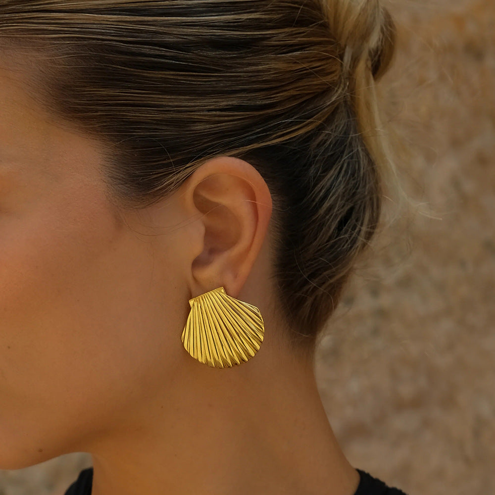 Golden Tide Seashell Earrings