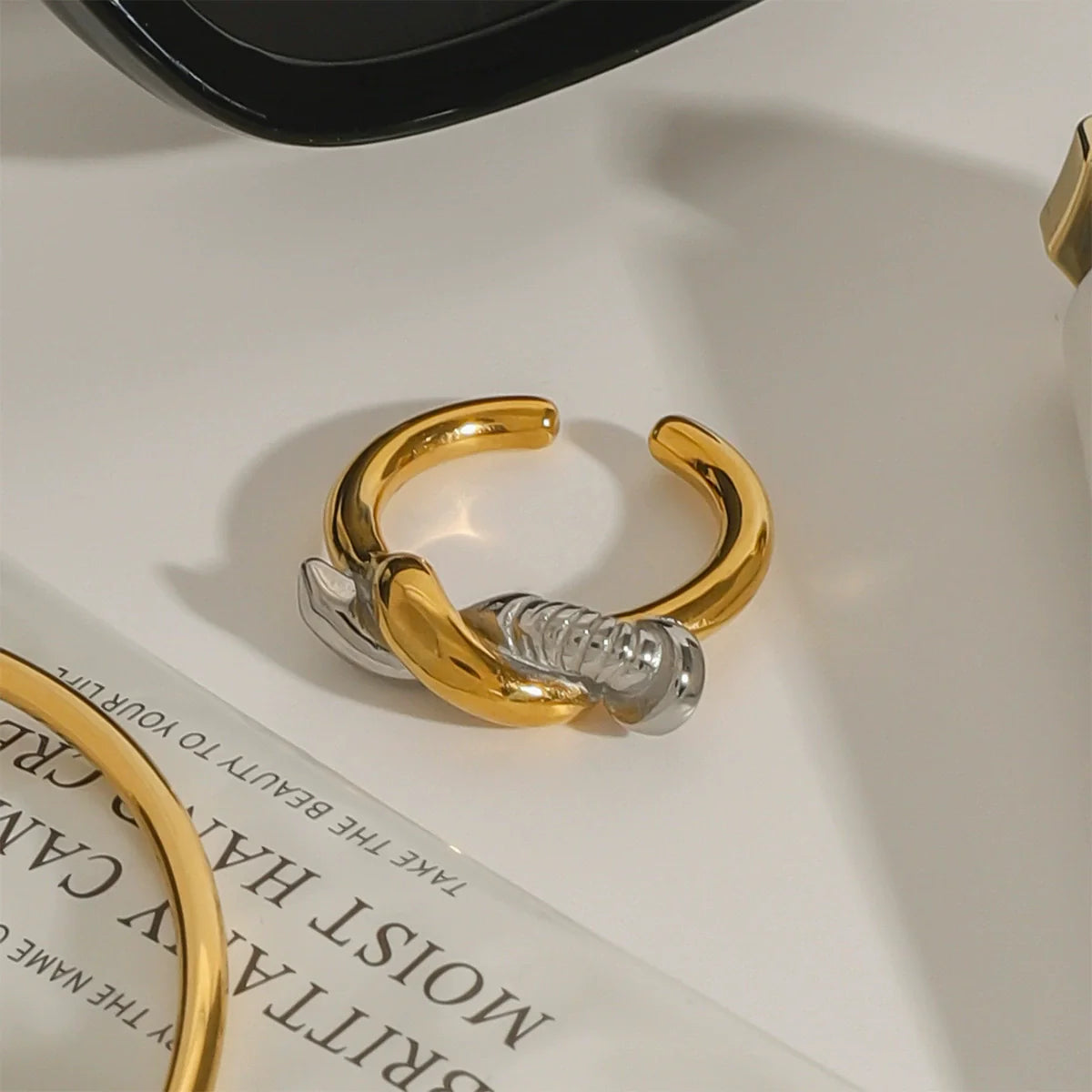Twisted Nail Ring - Modern Elegance