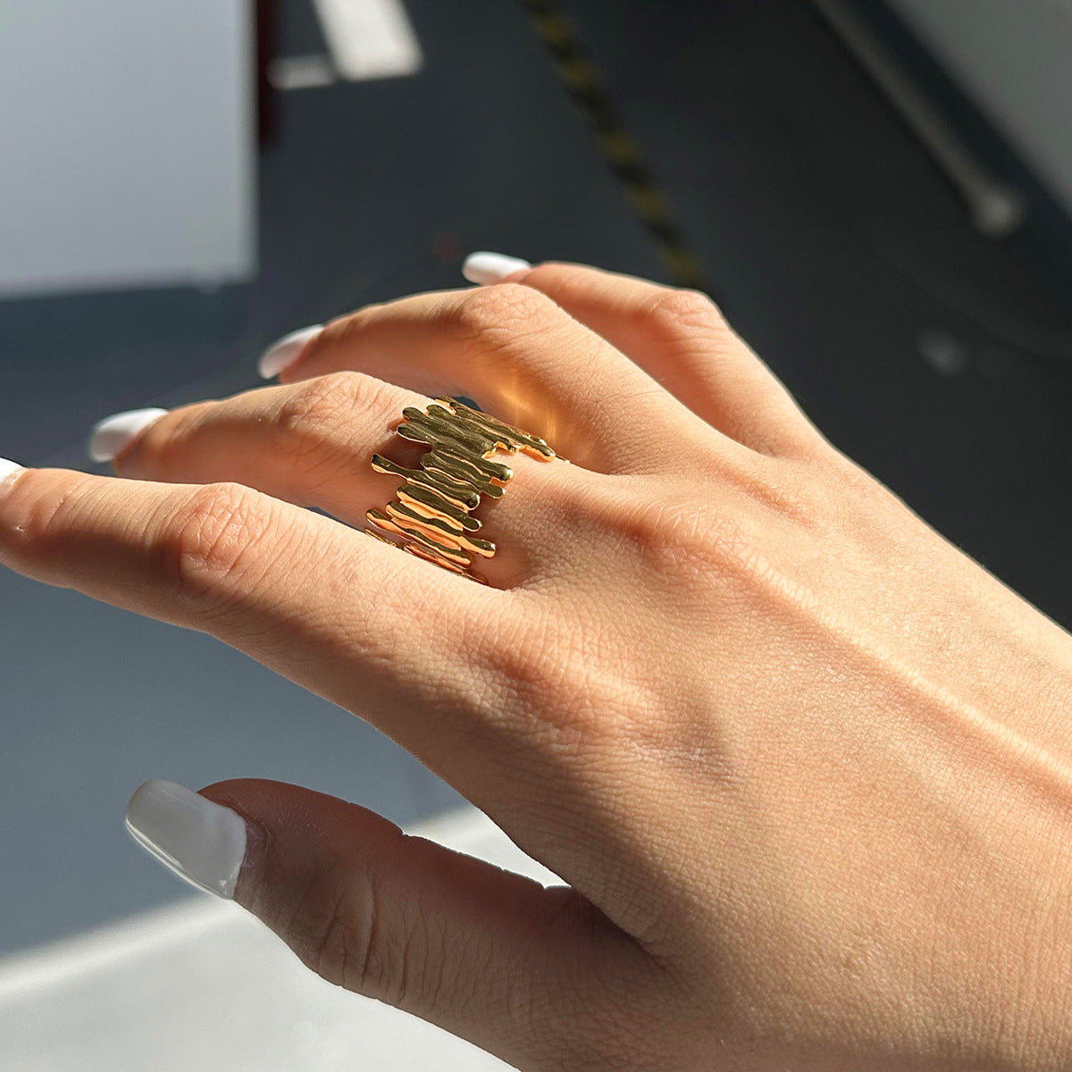 Sculpted Gold Statement Ring