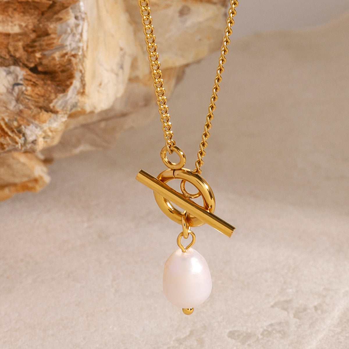 Chic Pearl Toggle Necklace