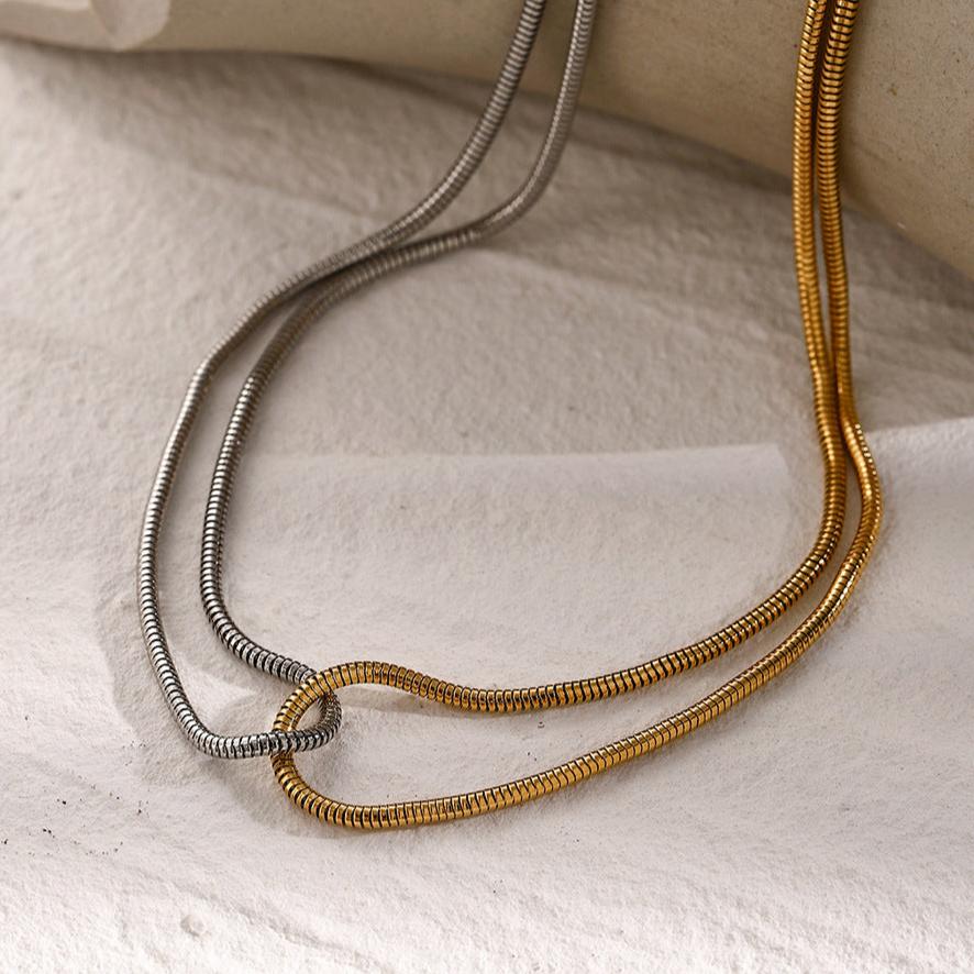 Dual Tone Elegance Necklace