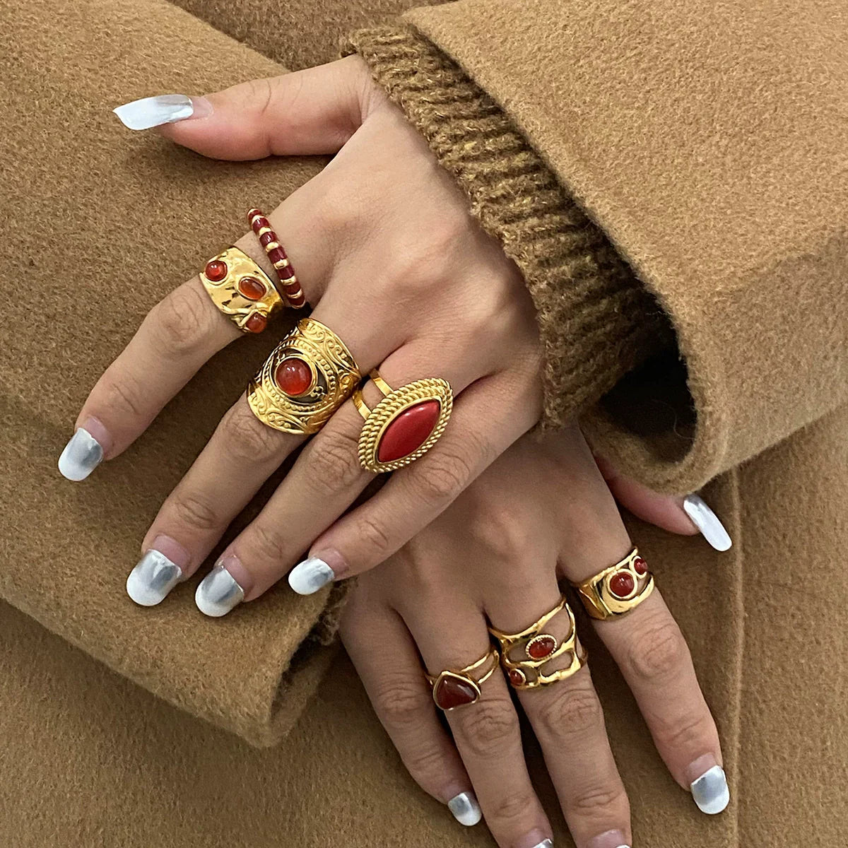 Marquise Crown Gold Ring