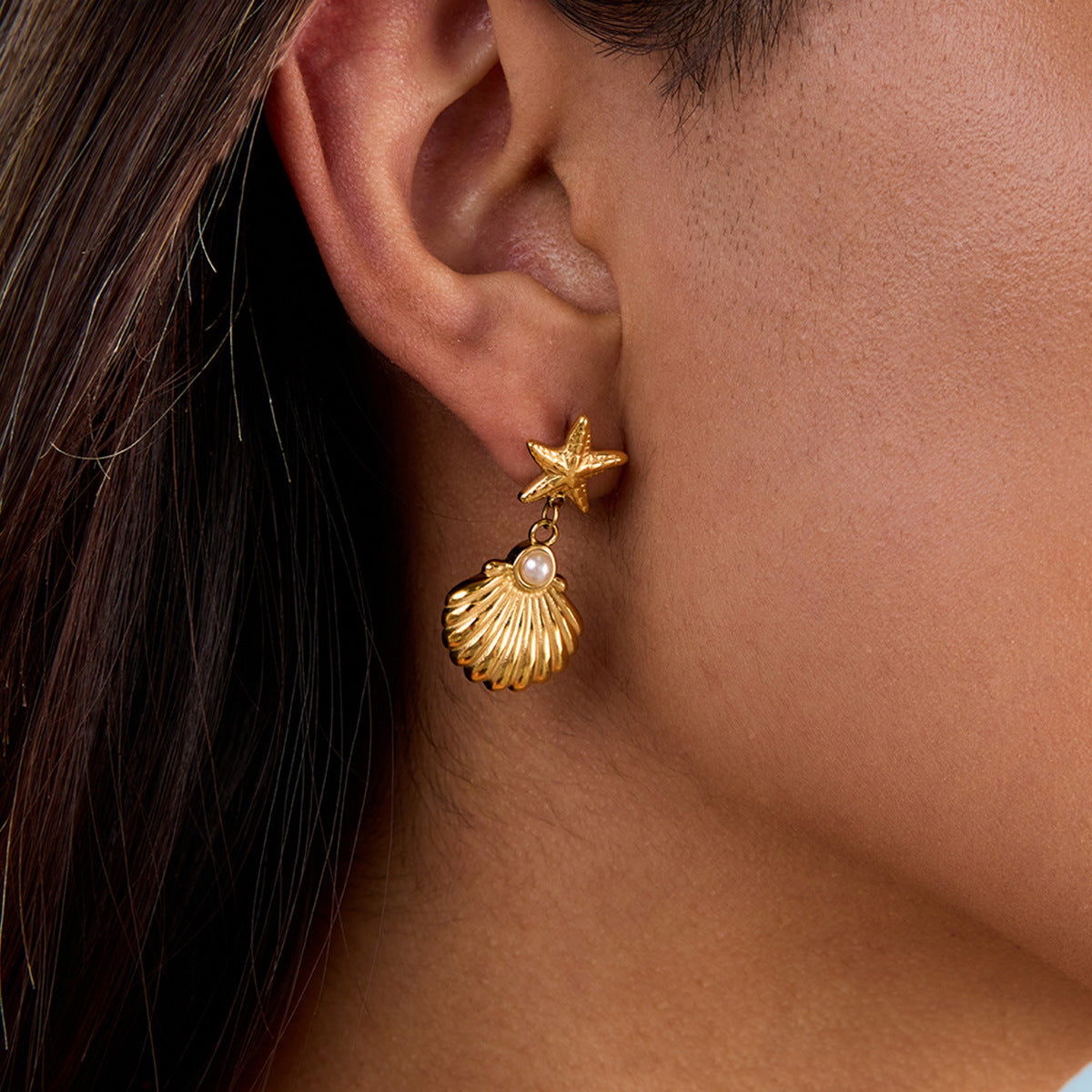 Ocean Star Pearl Earrings