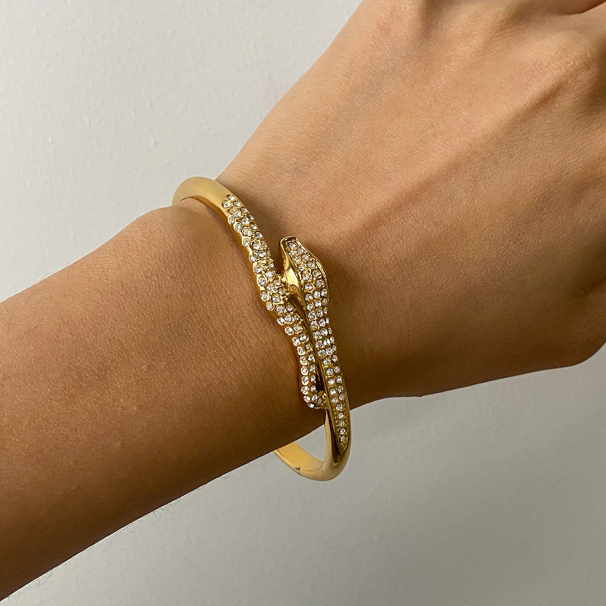 Serpentine Diamond Accent Bangle