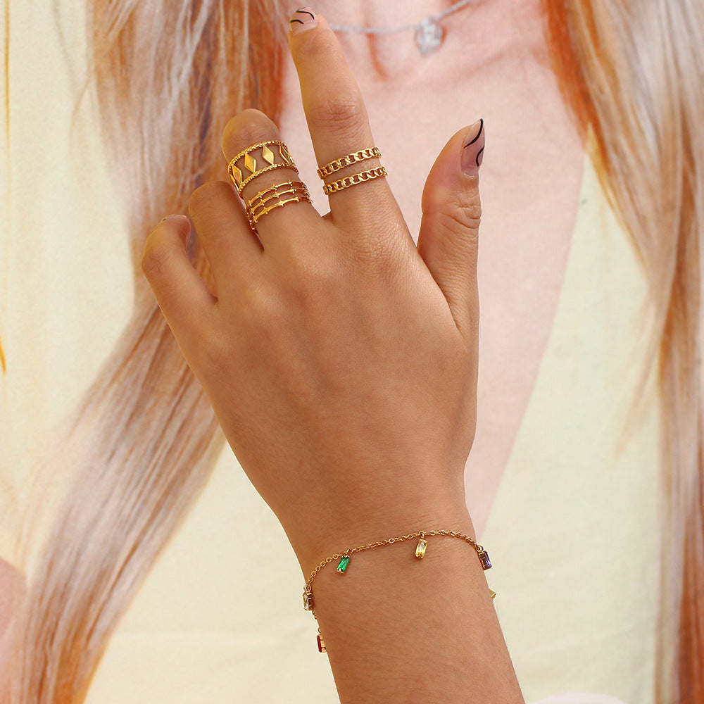 Radiant Gemstone Cuff