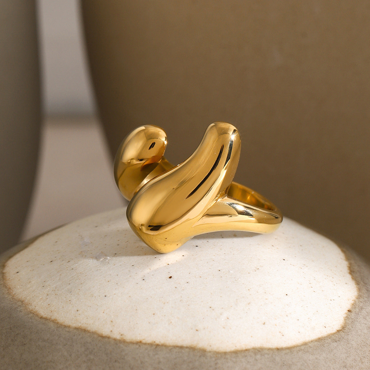Geometric Gold Statement Ring