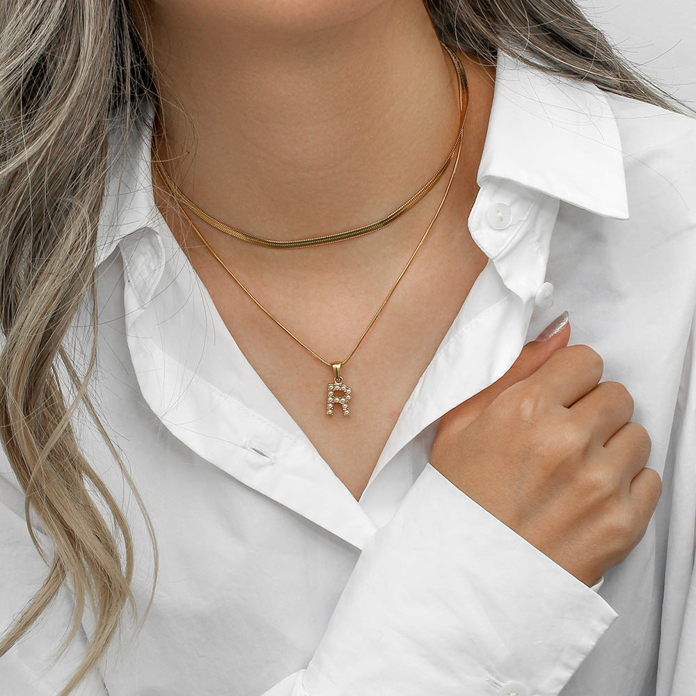 Personalized Pearl & Gold Initial Necklace