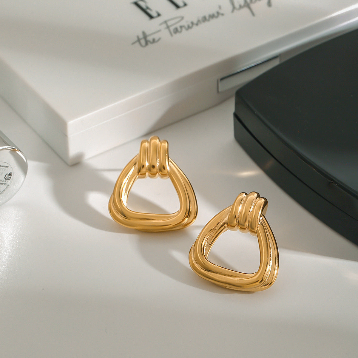 Ethereal Knot Gold Earrings