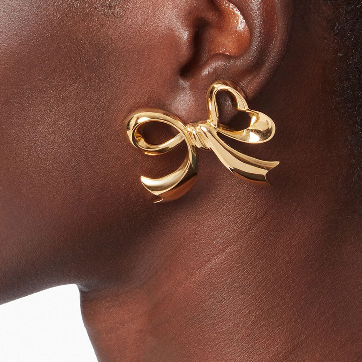 Chic Gold Bowtie Earrings