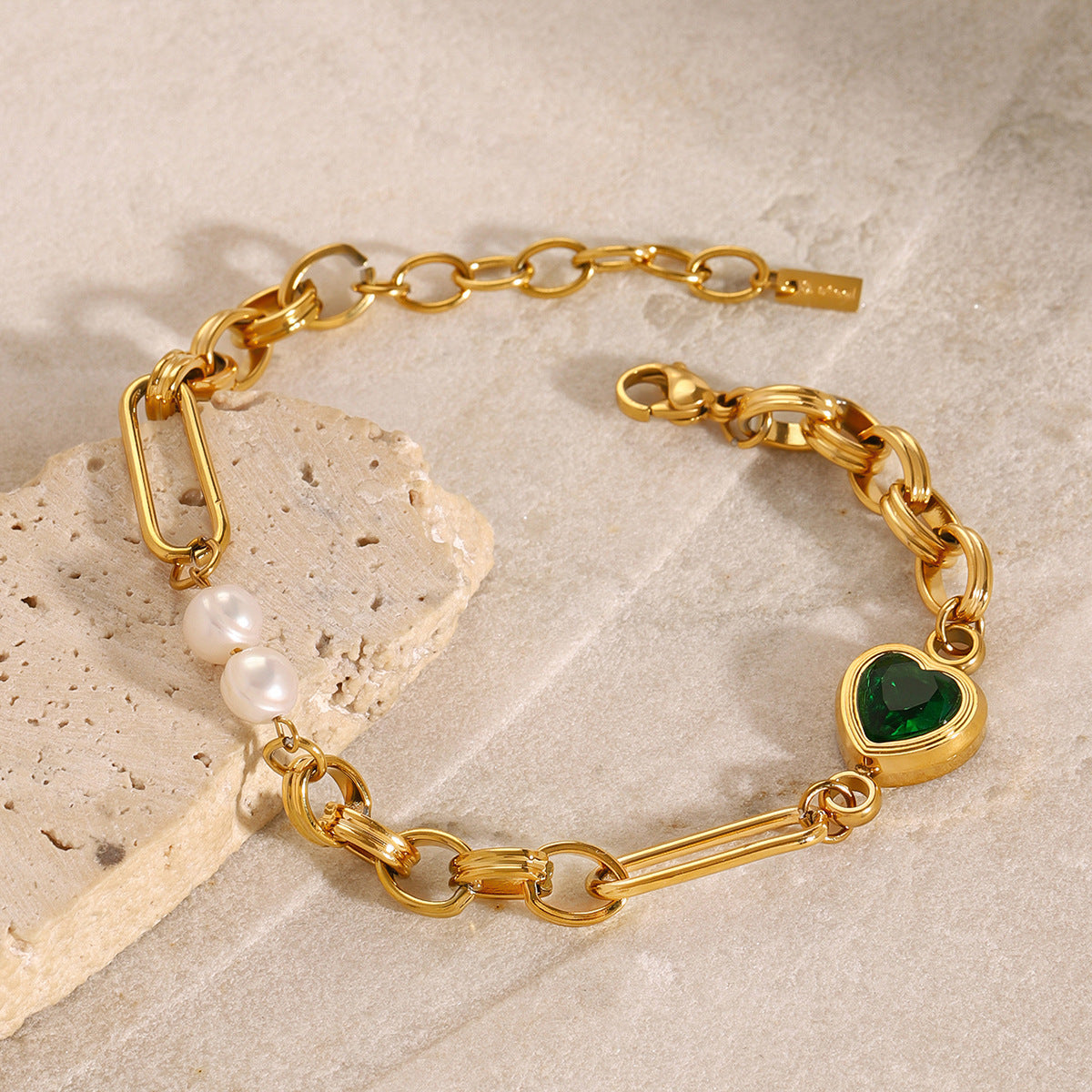 Oceanic Pearl Gold Chain Bracelet