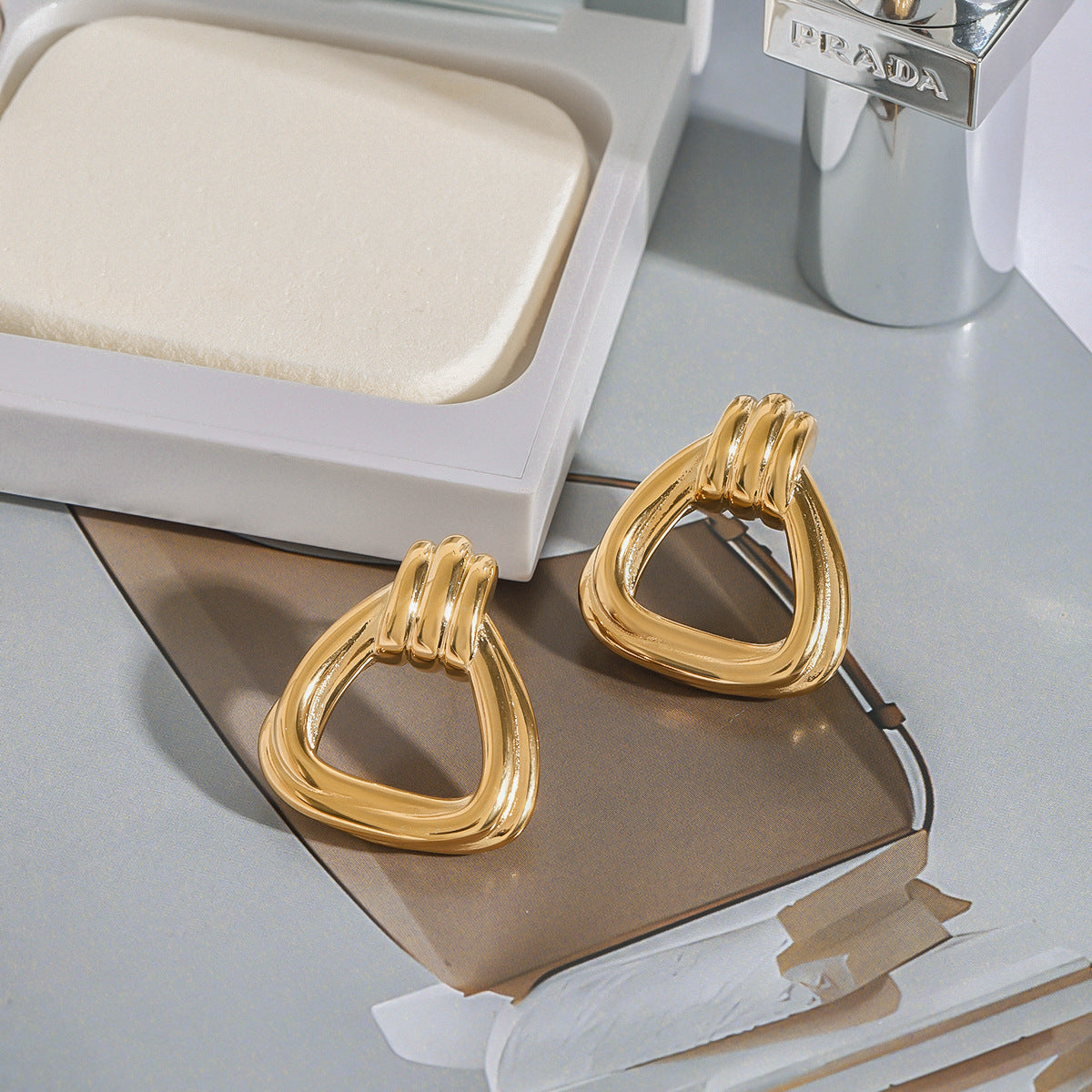Ethereal Knot Gold Earrings