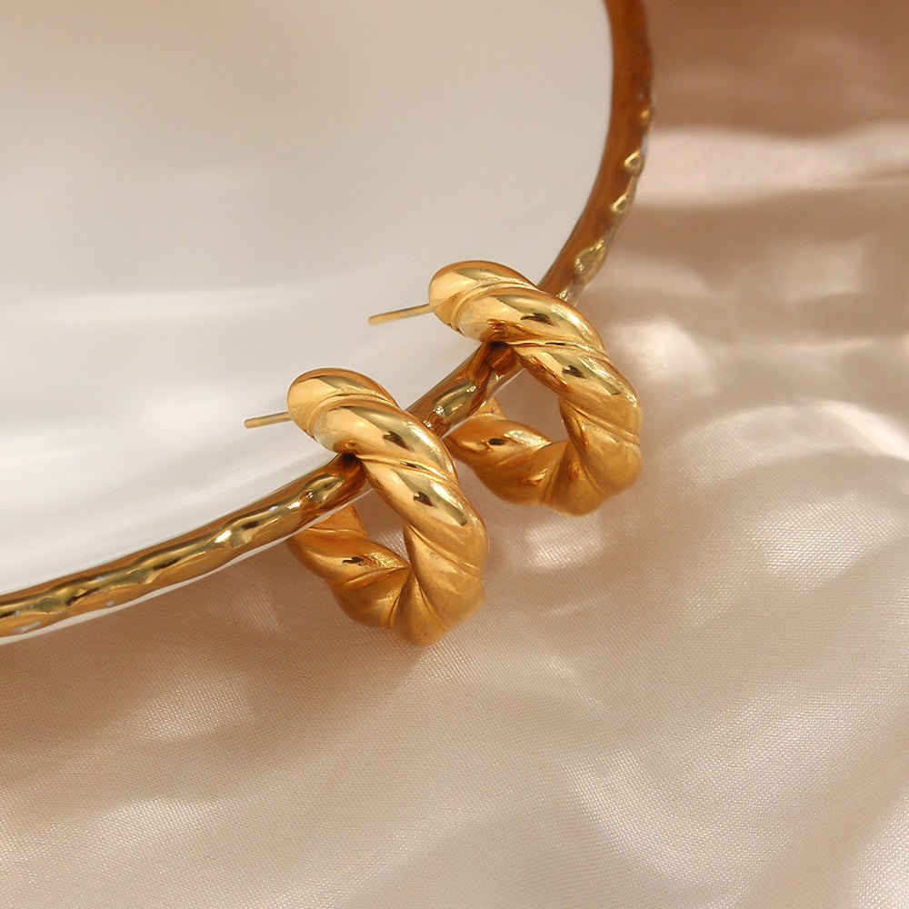 Twisted Elegance Gold Earrings
