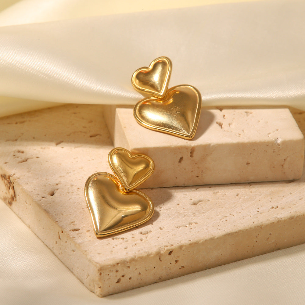Seraphina Dual-Tone Heart Earrings