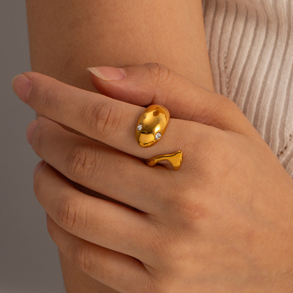 Serpentine Aura Gold Ring