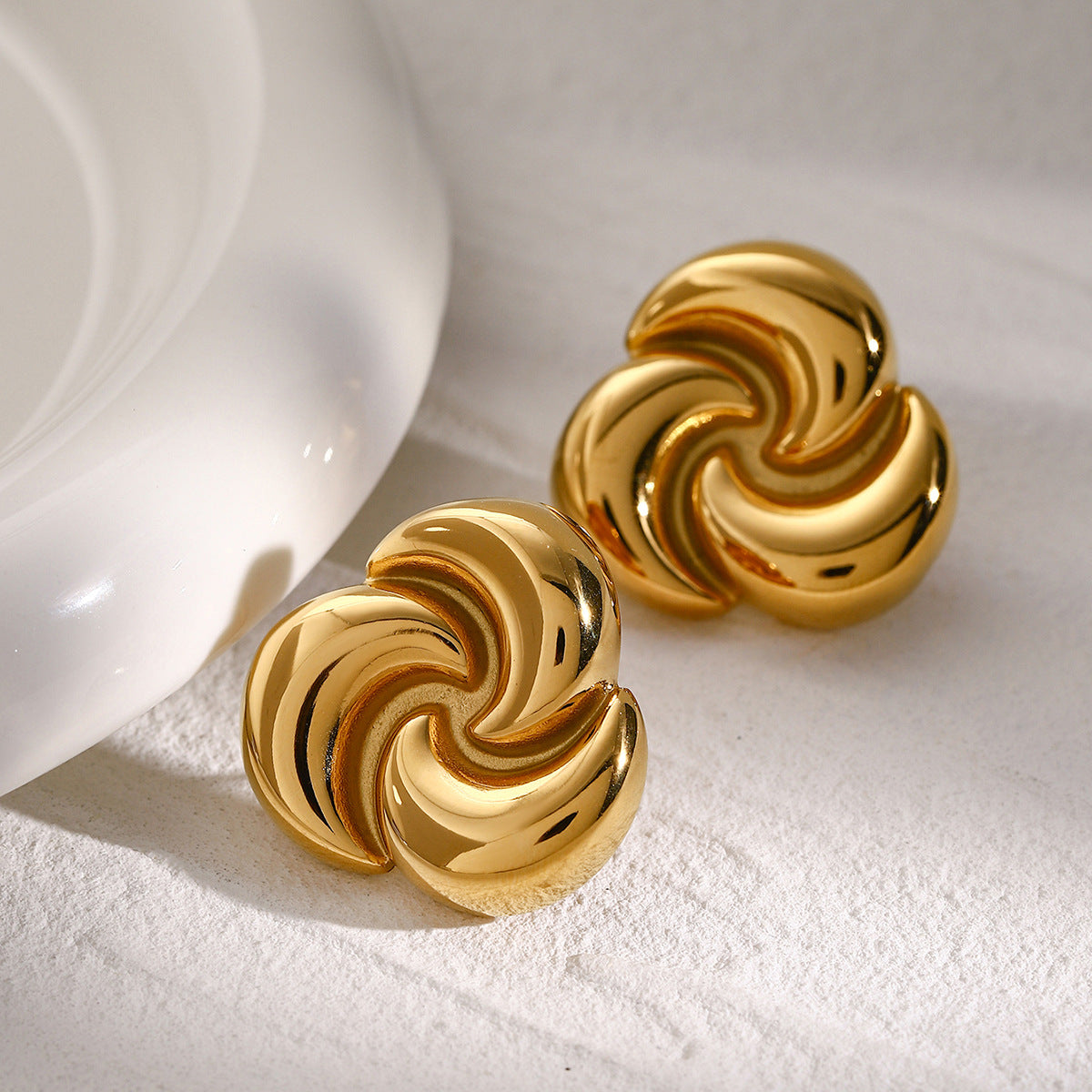 Ethereal Gold Petal Studs